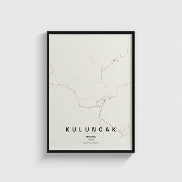 Malatya Kuluncak İlçe Haritası Posteri