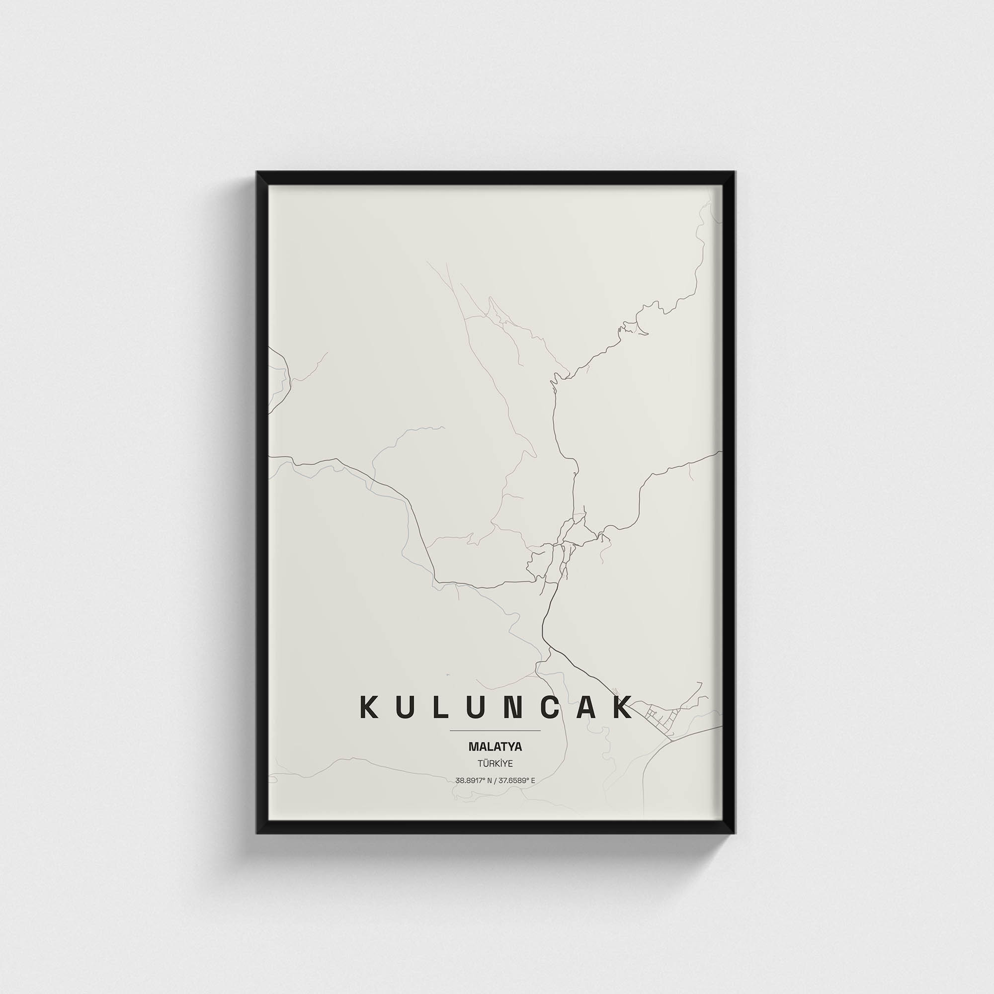 Malatya Kuluncak İlçe Haritası Posteri