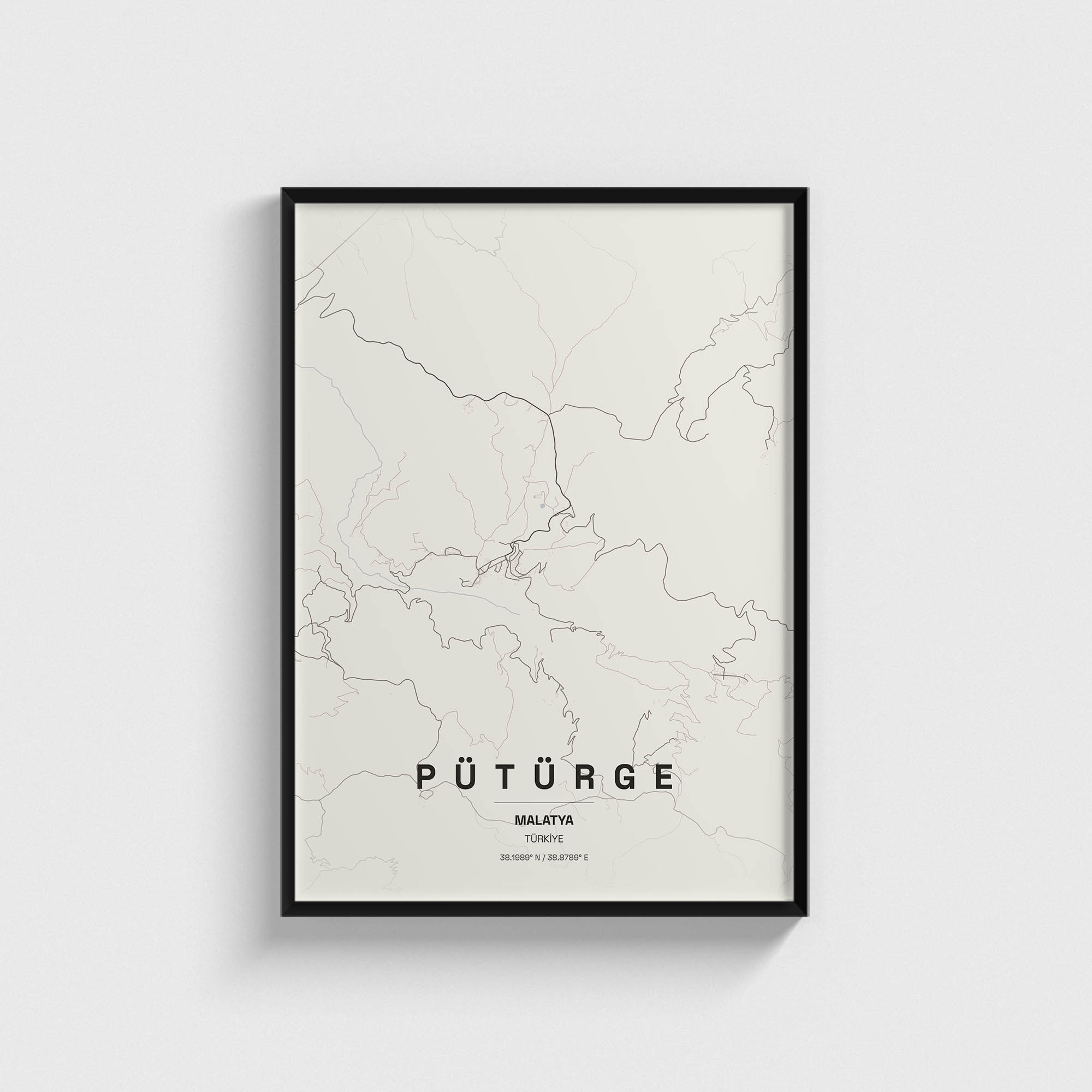 Malatya Pütürge İlçe Haritası Posteri