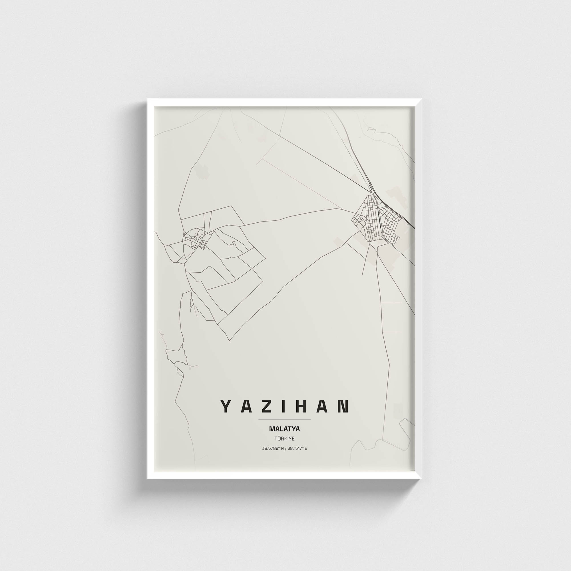 Malatya Yazıhan İlçe Haritası Posteri - Görsel 2