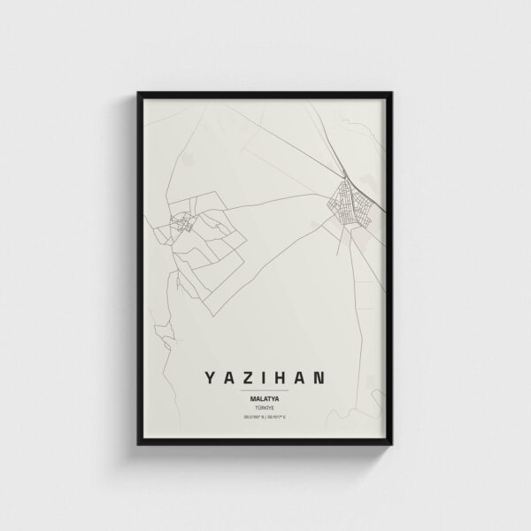 Malatya Yazıhan İlçe Haritası Posteri