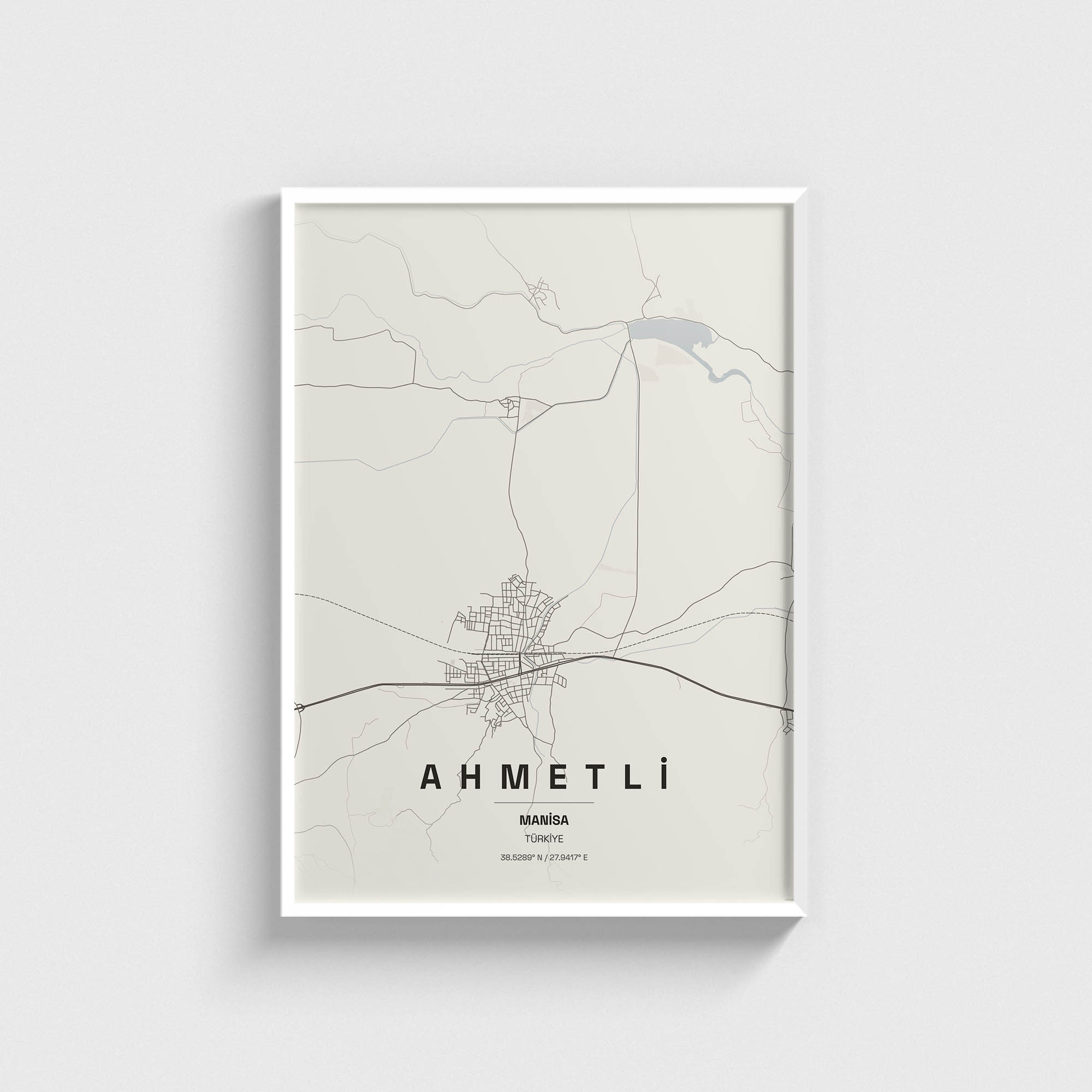 Manisa Ahmetli İlçe Haritası Posteri - Görsel 2