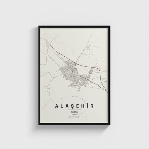 Manisa Alaşehir İlçe Haritası Posteri