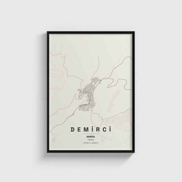 Manisa Demirci İlçe Haritası Posteri