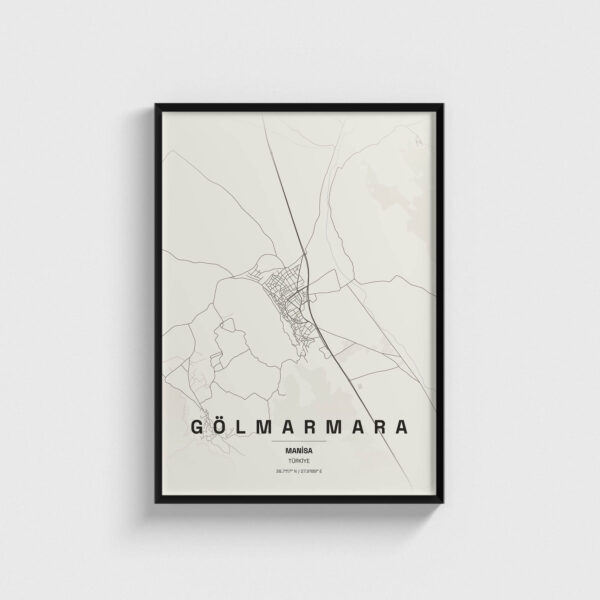 Manisa Gölmarmara İlçe Haritası Posteri