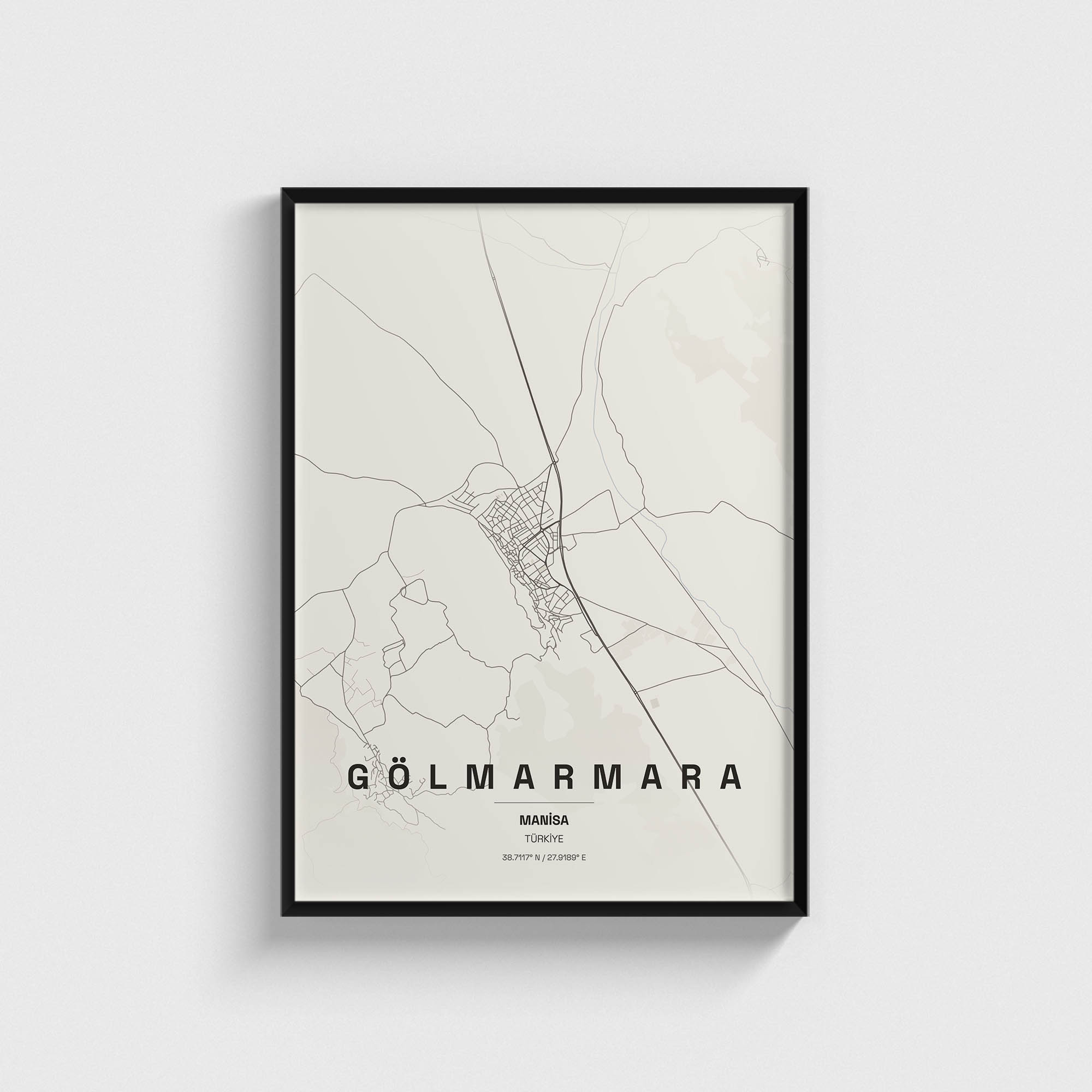 Manisa Gölmarmara İlçe Haritası Posteri