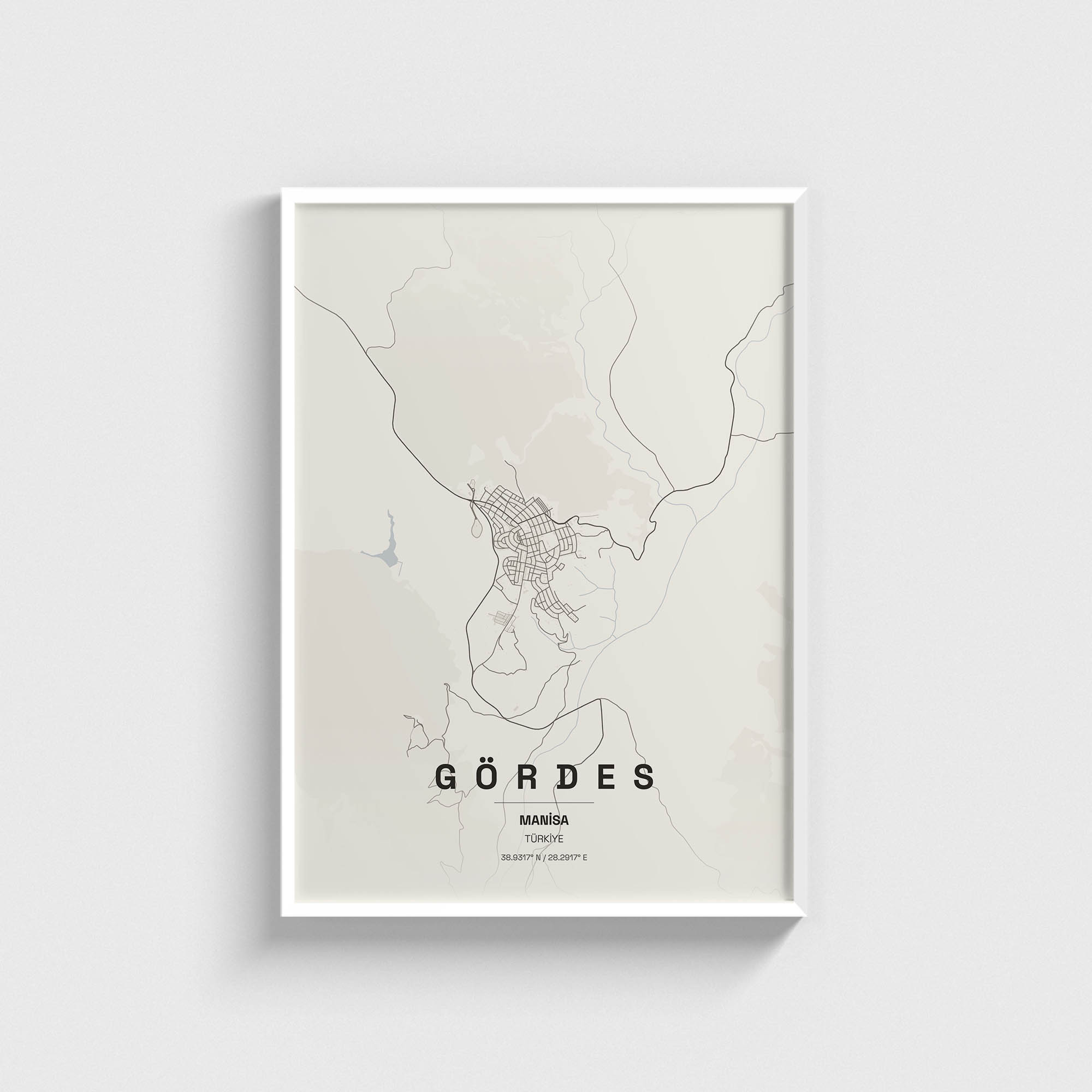 Manisa Gördes İlçe Haritası Posteri - Görsel 2