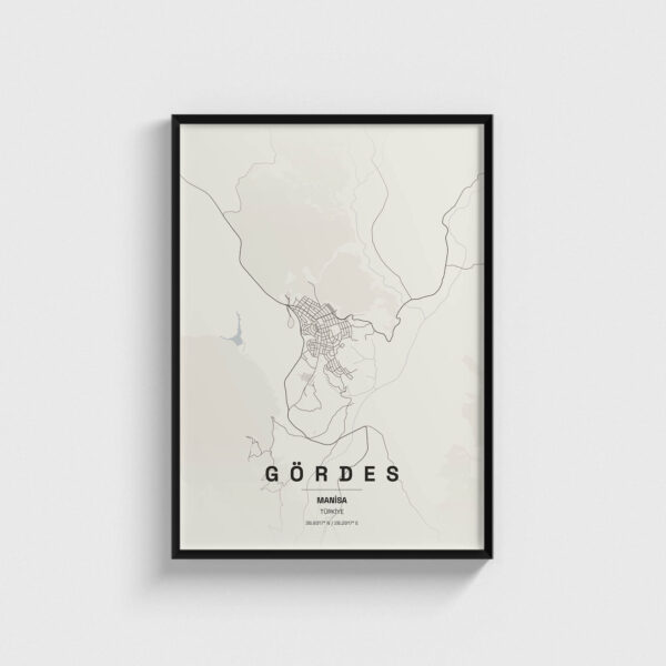 Manisa Gördes İlçe Haritası Posteri