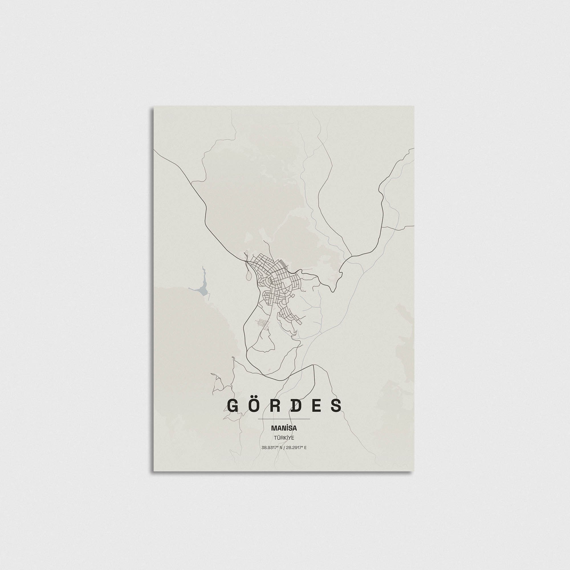 Manisa Gördes İlçe Haritası Posteri - Görsel 3