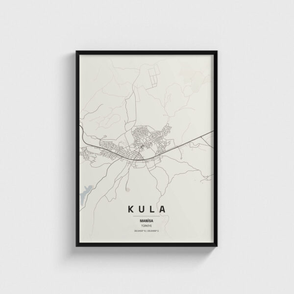 Manisa Kula İlçe Haritası Posteri