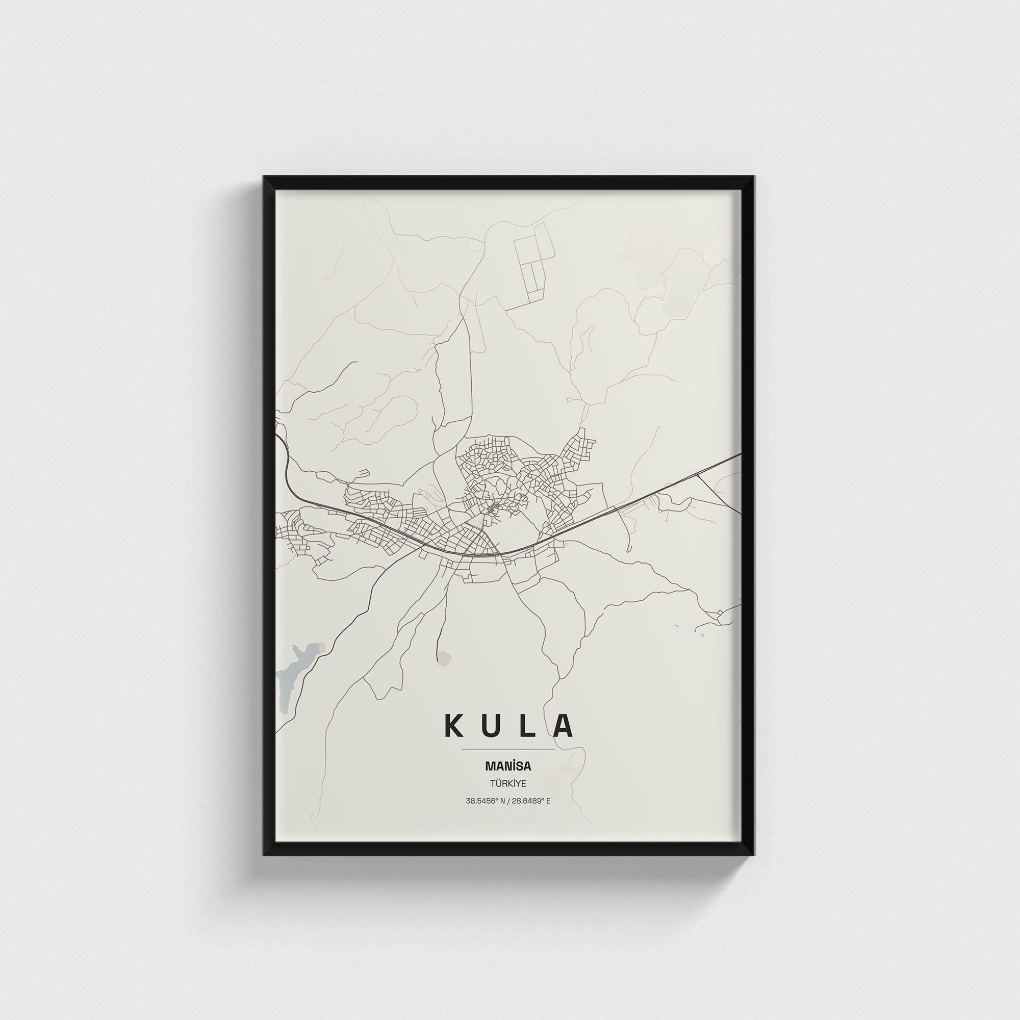Manisa Kula İlçe Haritası Posteri