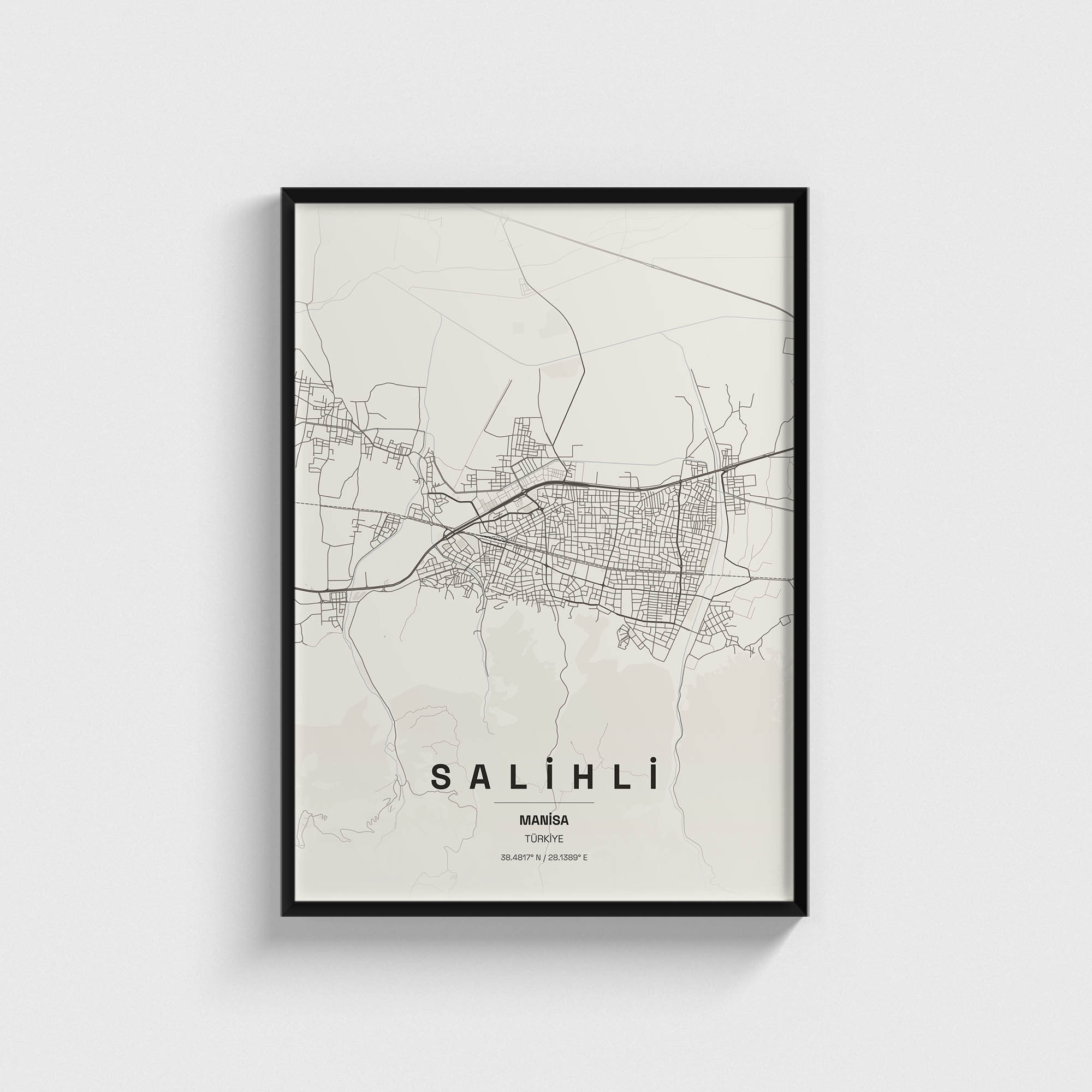Manisa Salihli İlçe Haritası Posteri