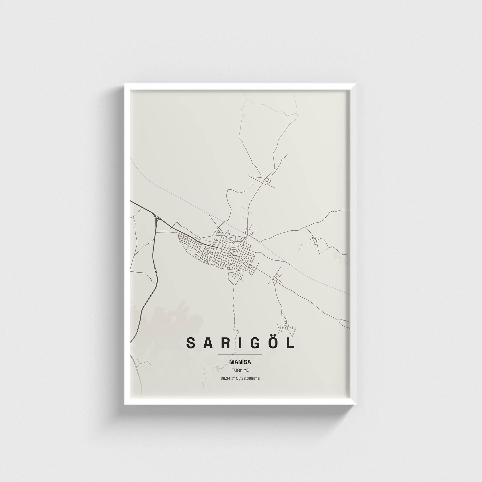 Manisa Sarıgöl İlçe Haritası Posteri - Görsel 2