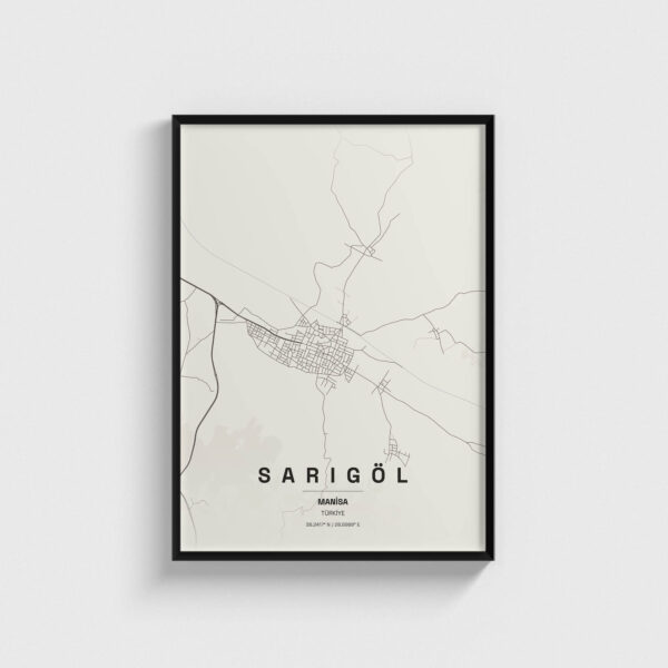 Manisa Sarıgöl İlçe Haritası Posteri