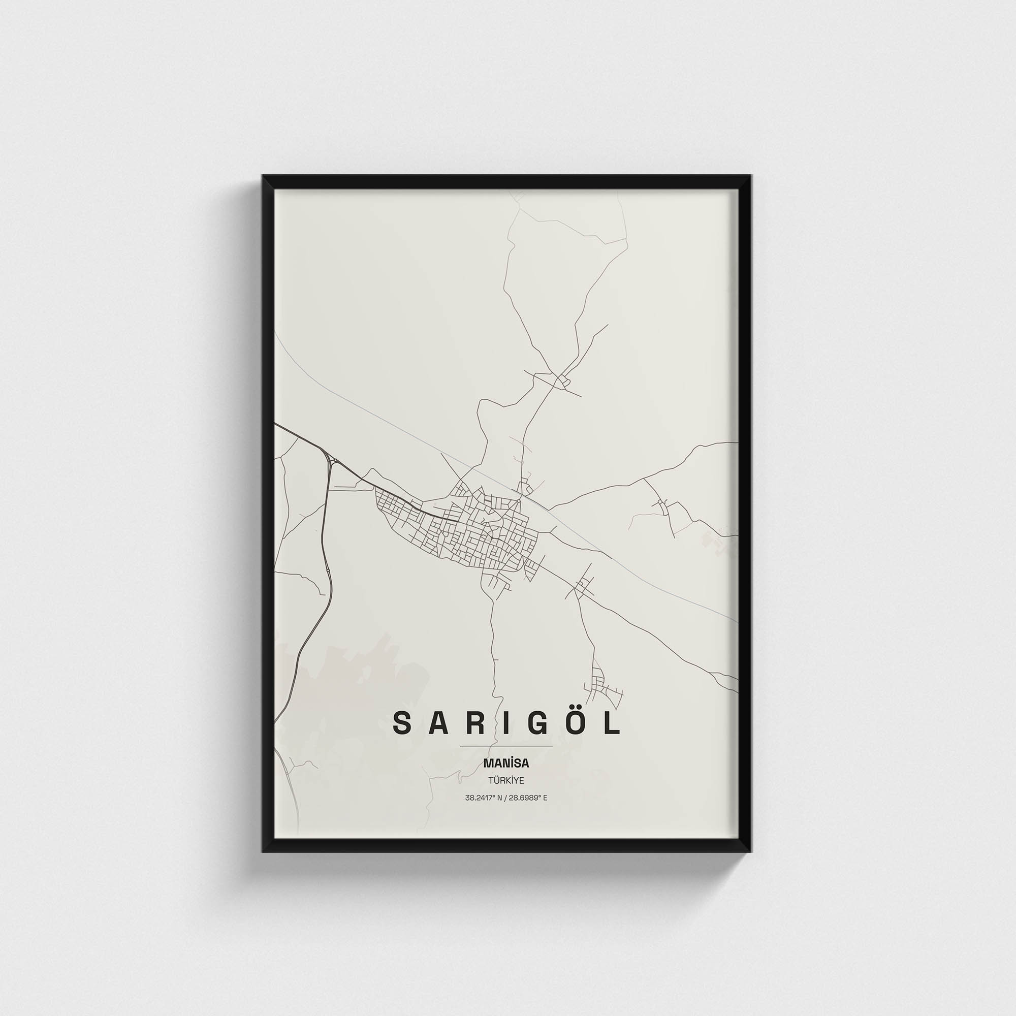 Manisa Sarıgöl İlçe Haritası Posteri