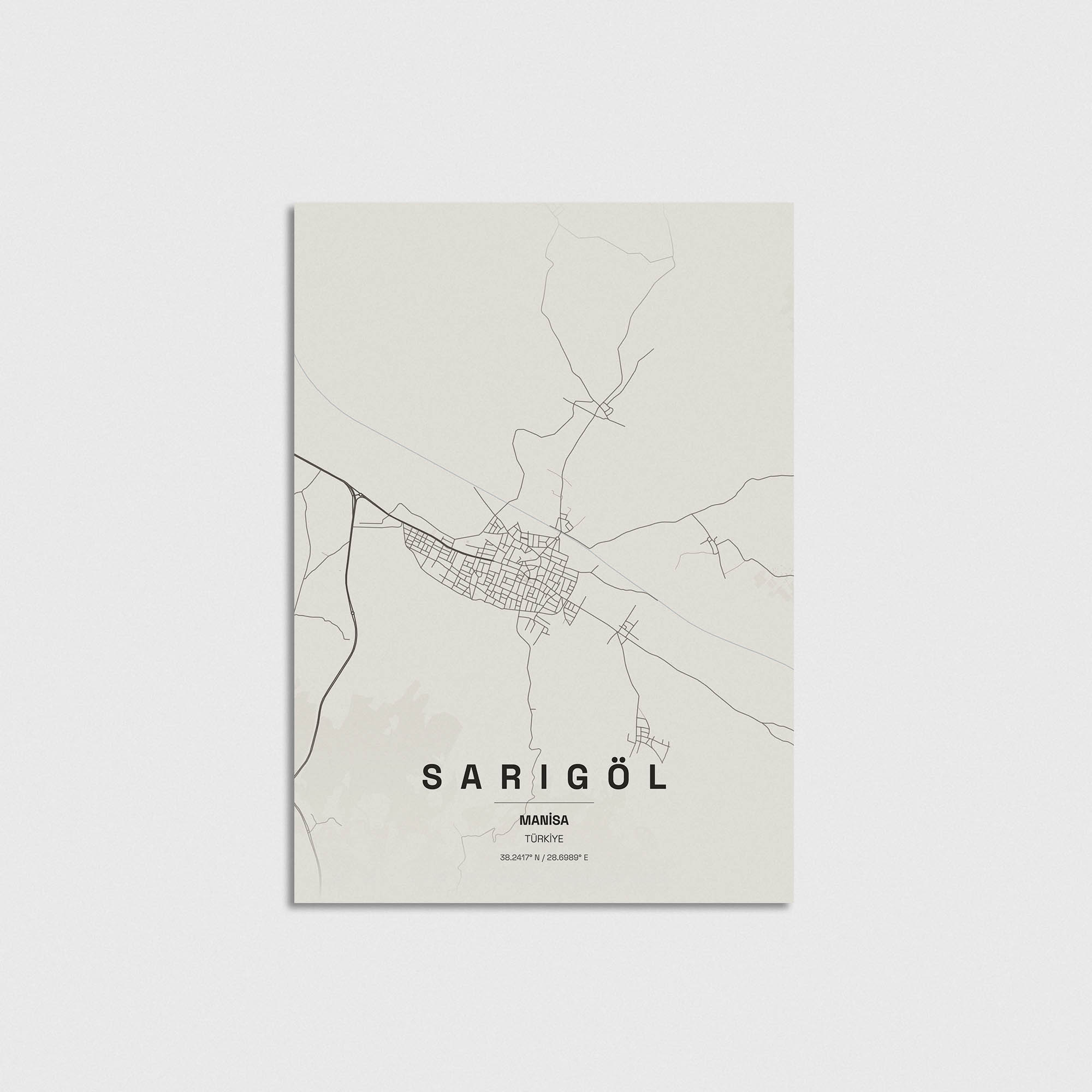 Manisa Sarıgöl İlçe Haritası Posteri - Görsel 3