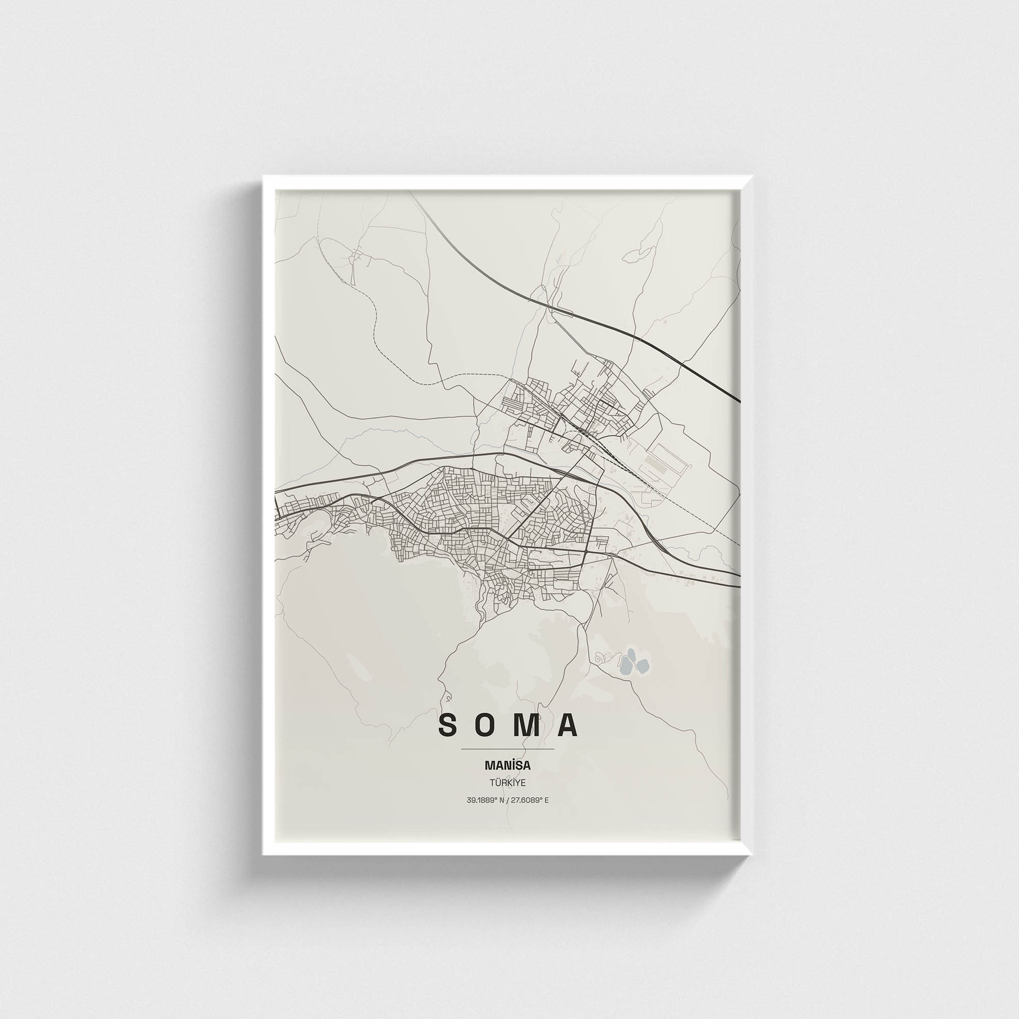 Manisa Soma İlçe Haritası Posteri - Görsel 2