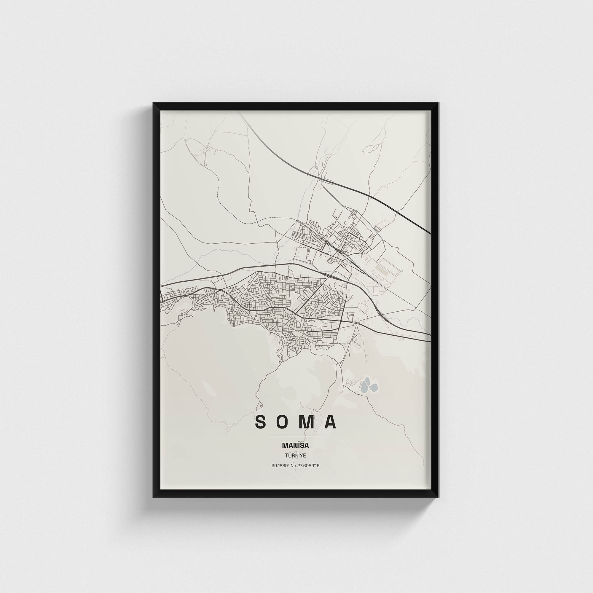 Manisa Soma İlçe Haritası Posteri
