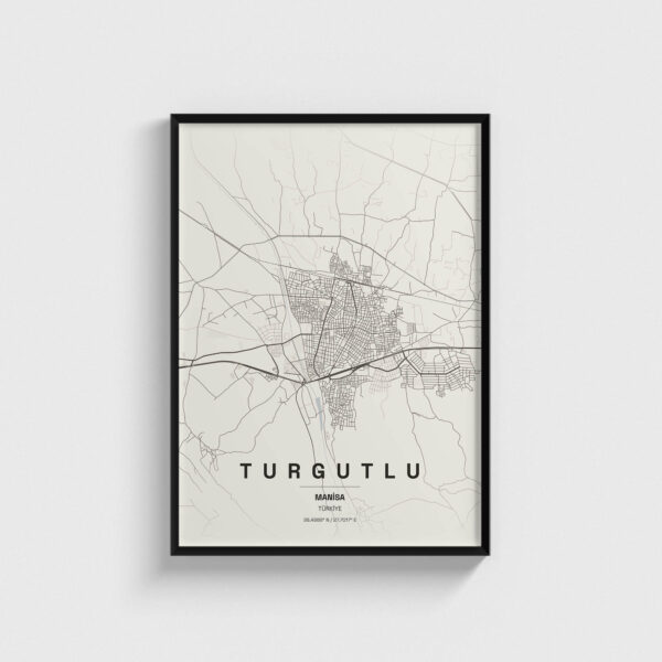 Manisa Turgutlu İlçe Haritası Posteri