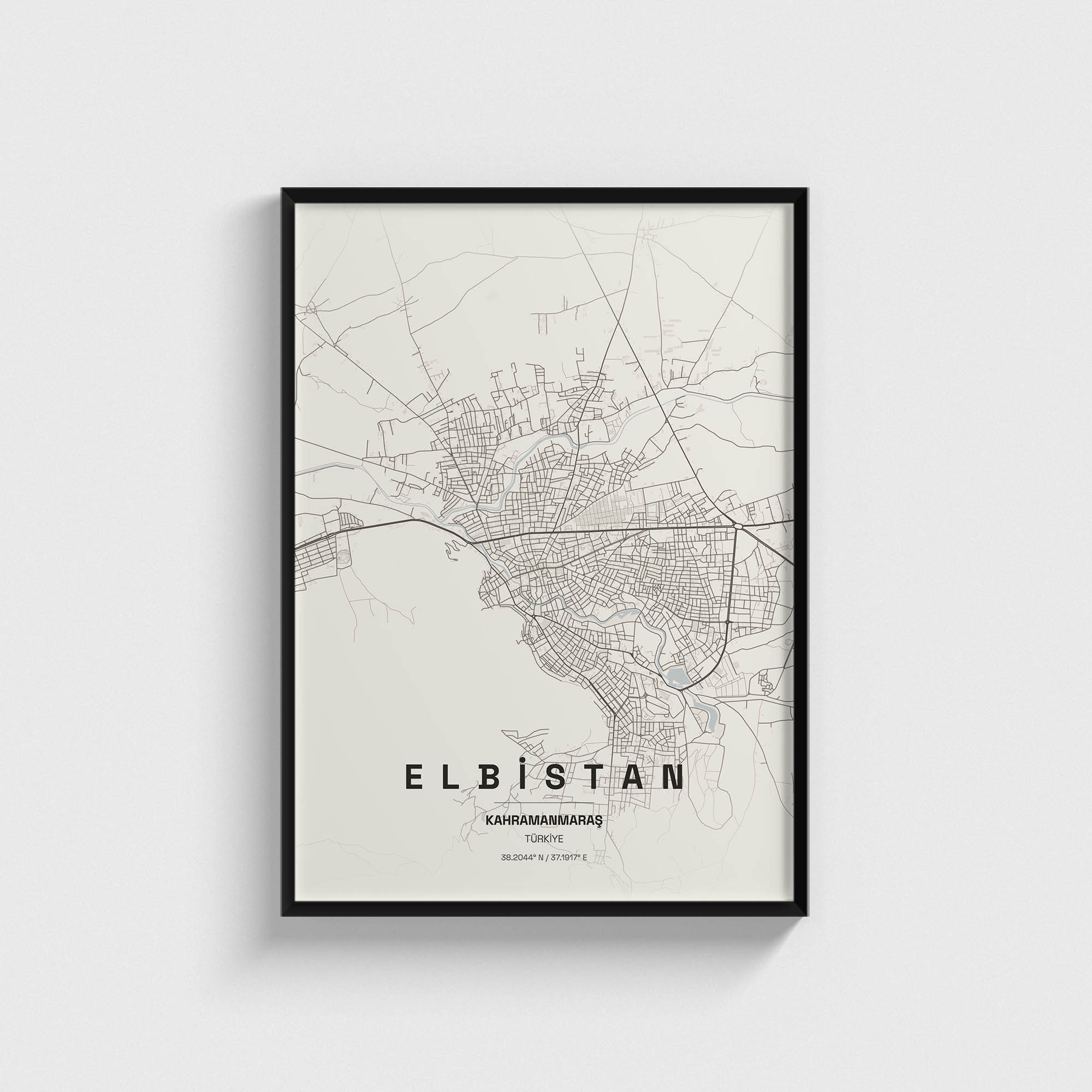 Kahramanmaraş Elbistan İlçe Haritası Posteri
