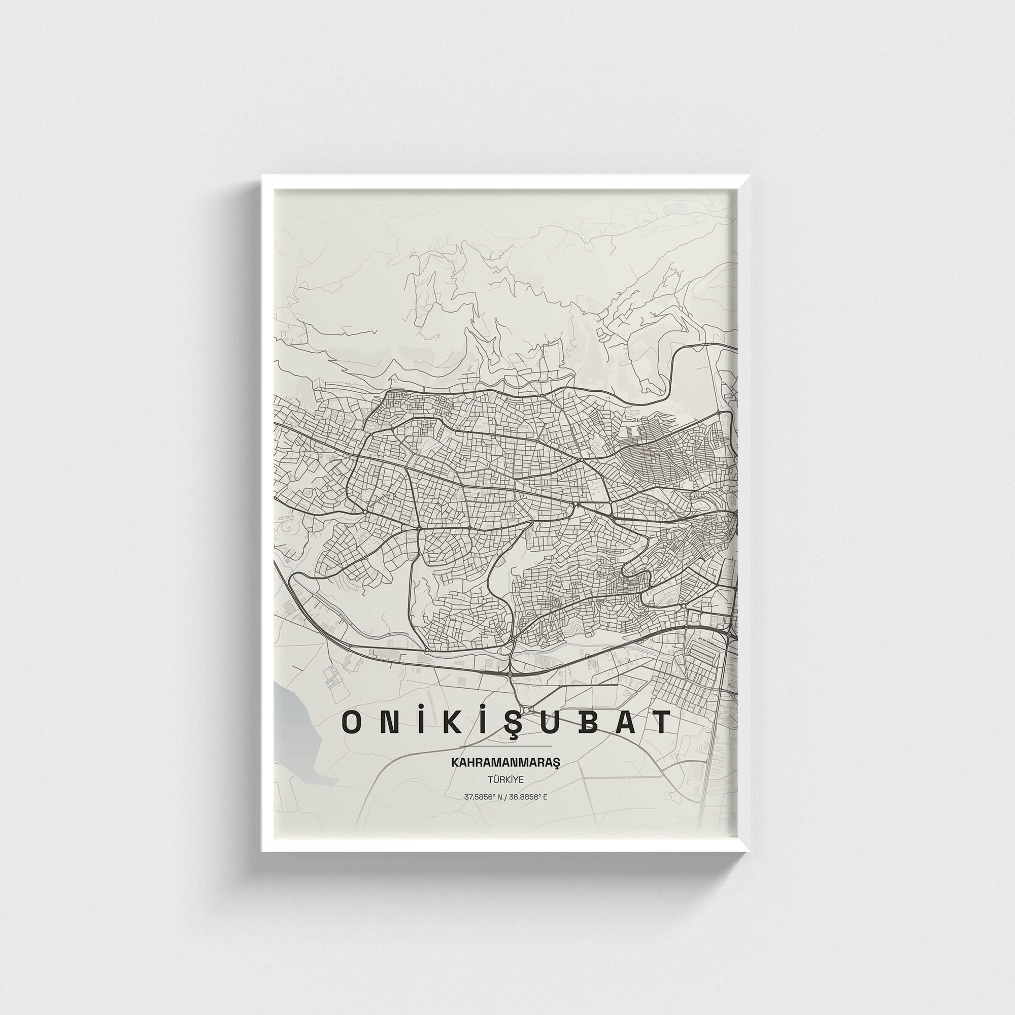 Kahramanmaraş Onikişubat İlçe Haritası Posteri - Görsel 2