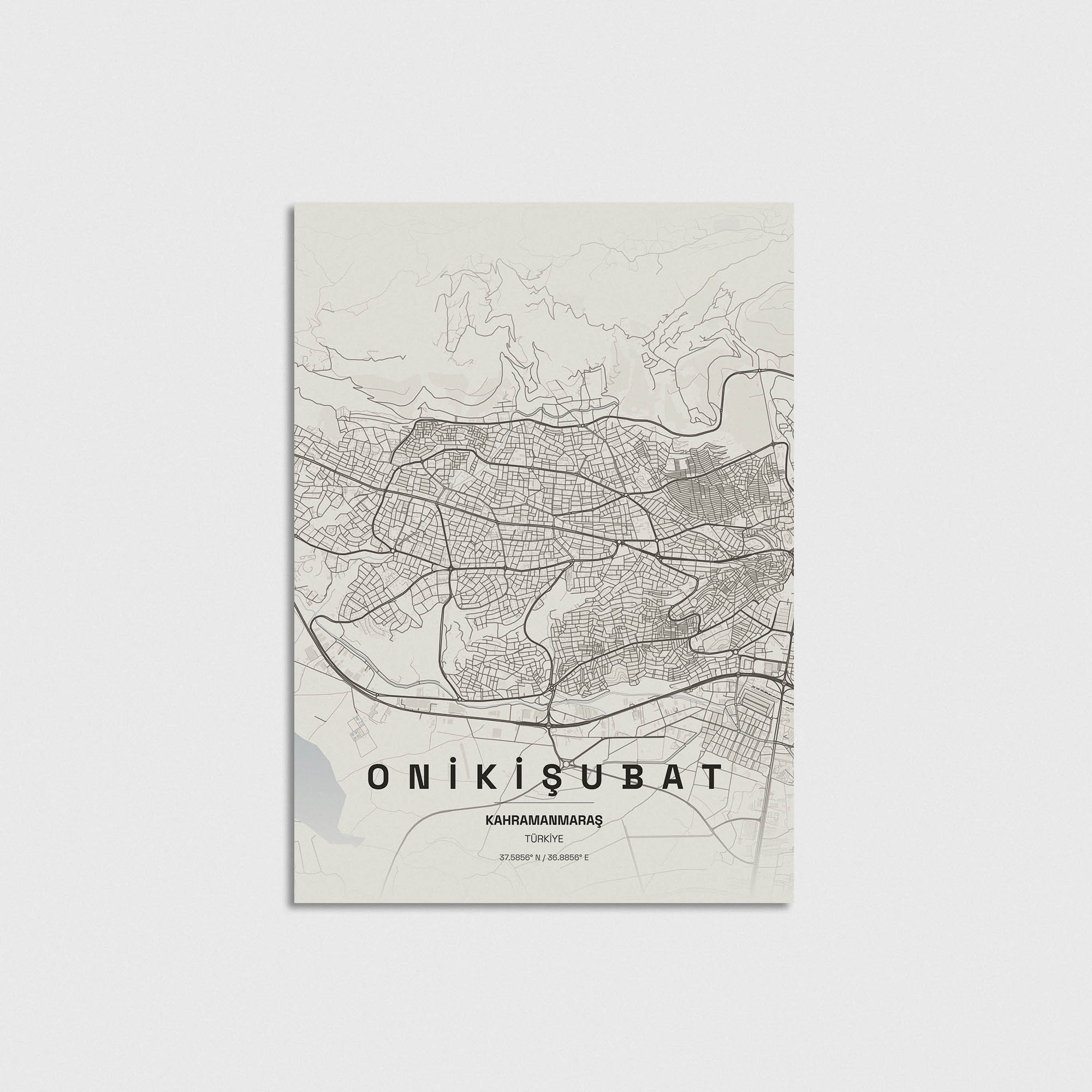 Kahramanmaraş Onikişubat İlçe Haritası Posteri - Görsel 3