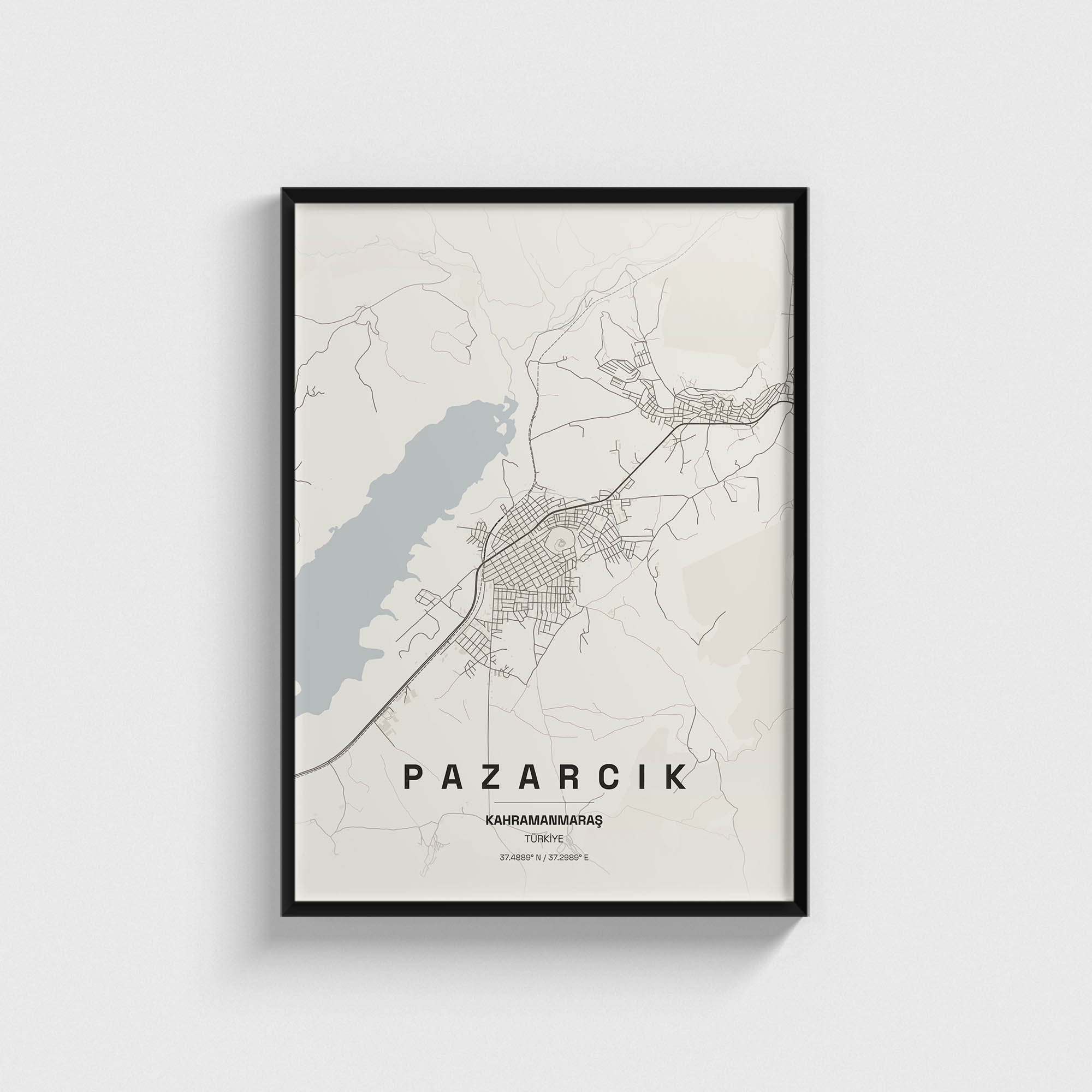 Kahramanmaraş Pazarcık İlçe Haritası Posteri