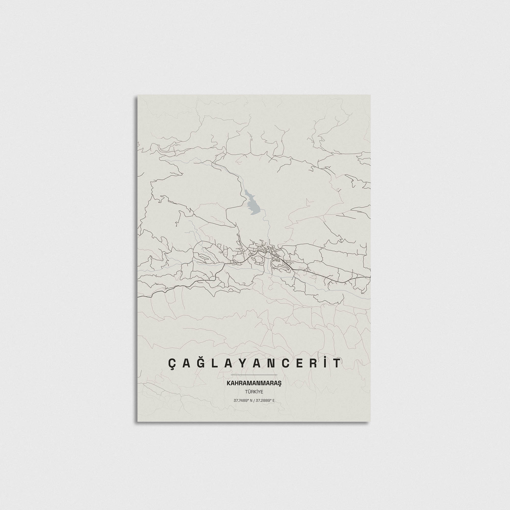Kahramanmaraş Çağlayancerit İlçe Haritası Posteri - Görsel 3