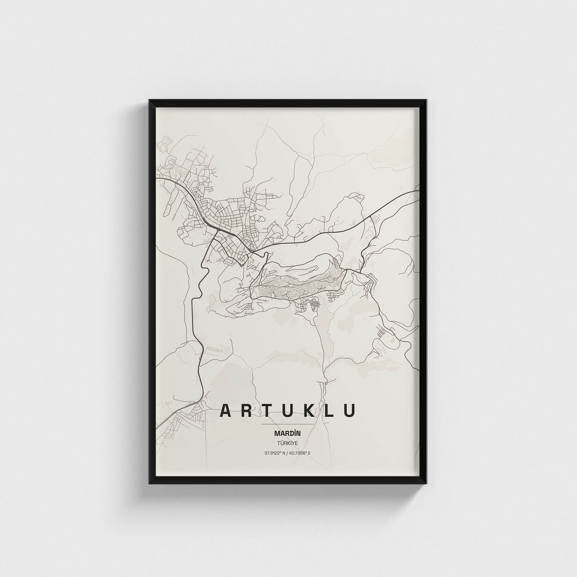 Mardin Artuklu İlçe Haritası Posteri
