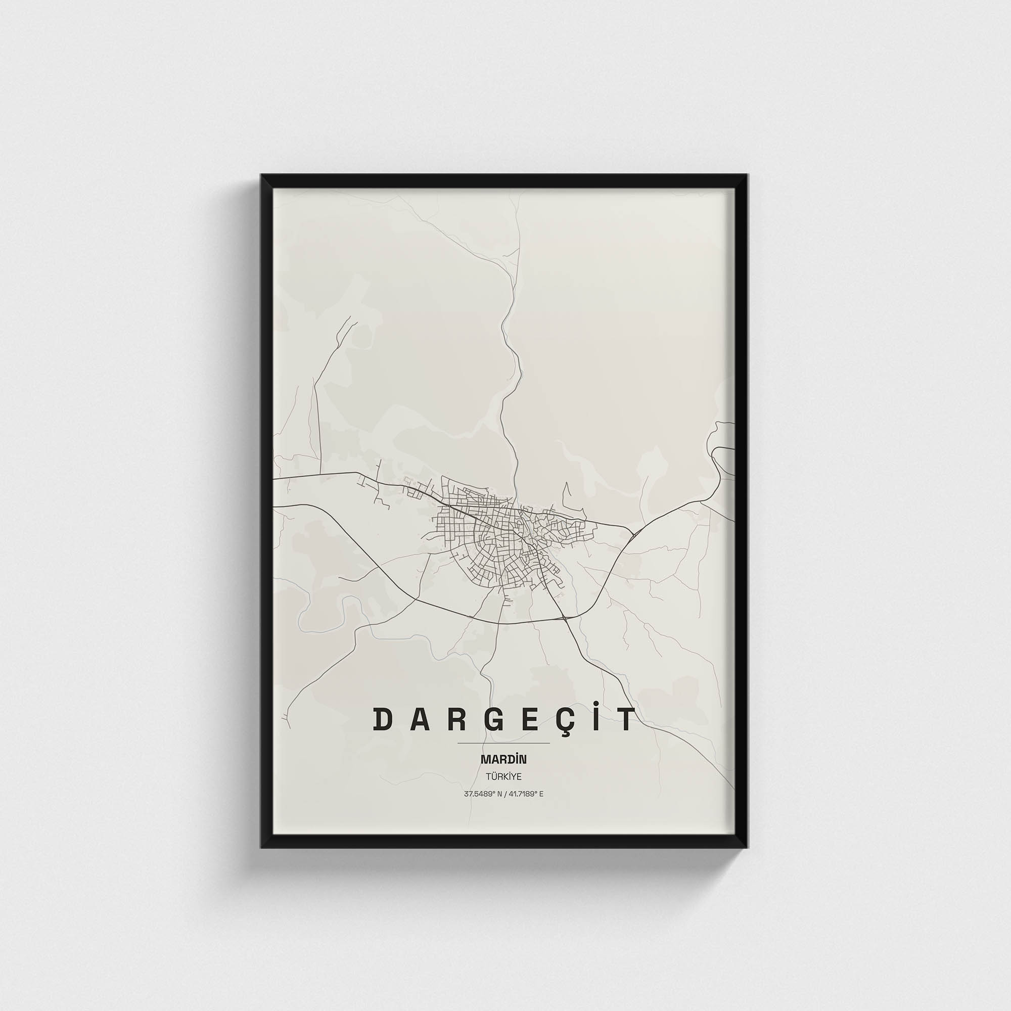 Mardin Dargeçit İlçe Haritası Posteri