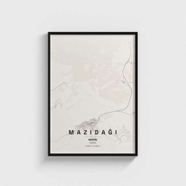 Mardin Mazıdağı İlçe Haritası Posteri