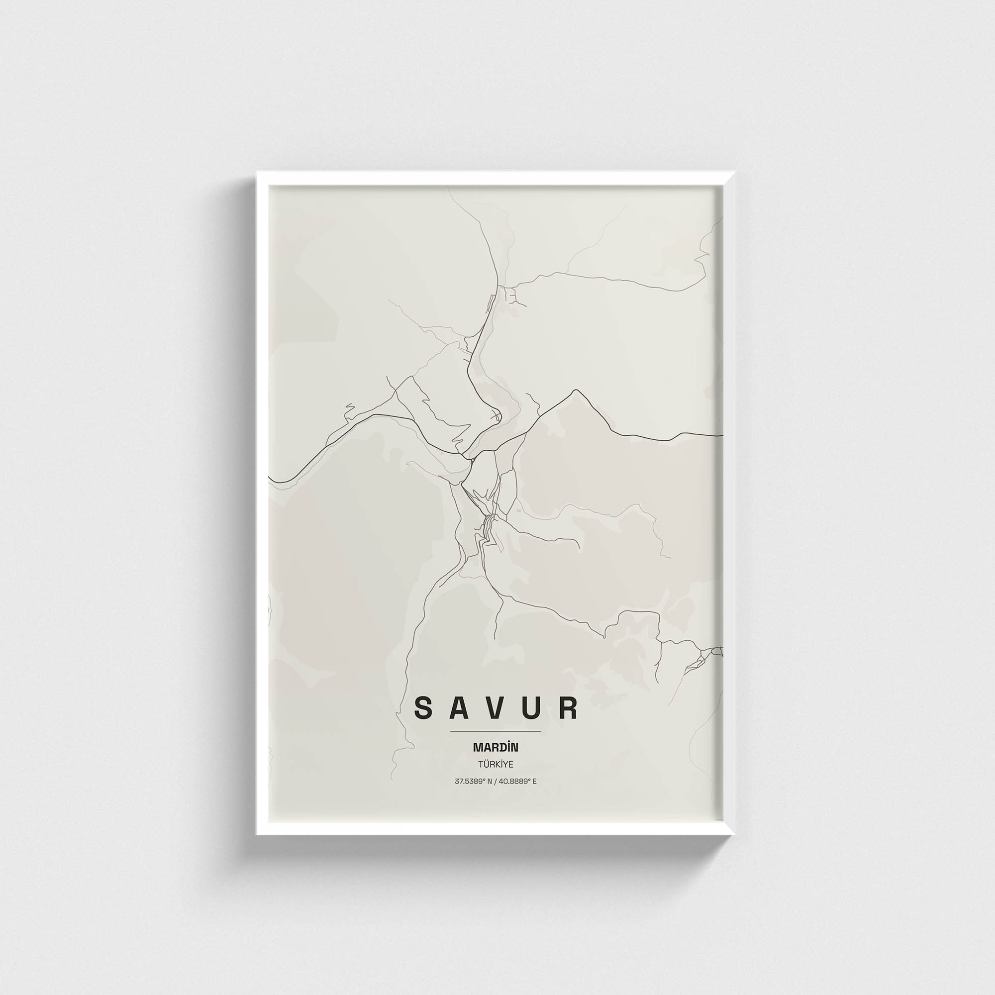 Mardin Savur İlçe Haritası Posteri - Görsel 2