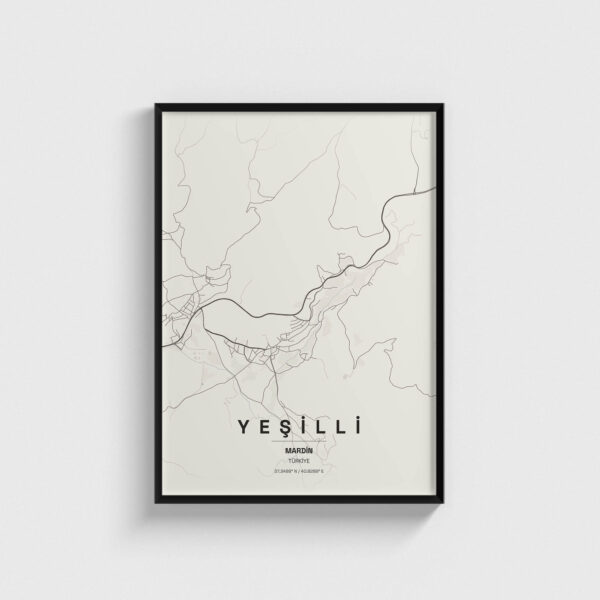 Mardin Yeşilli İlçe Haritası Posteri