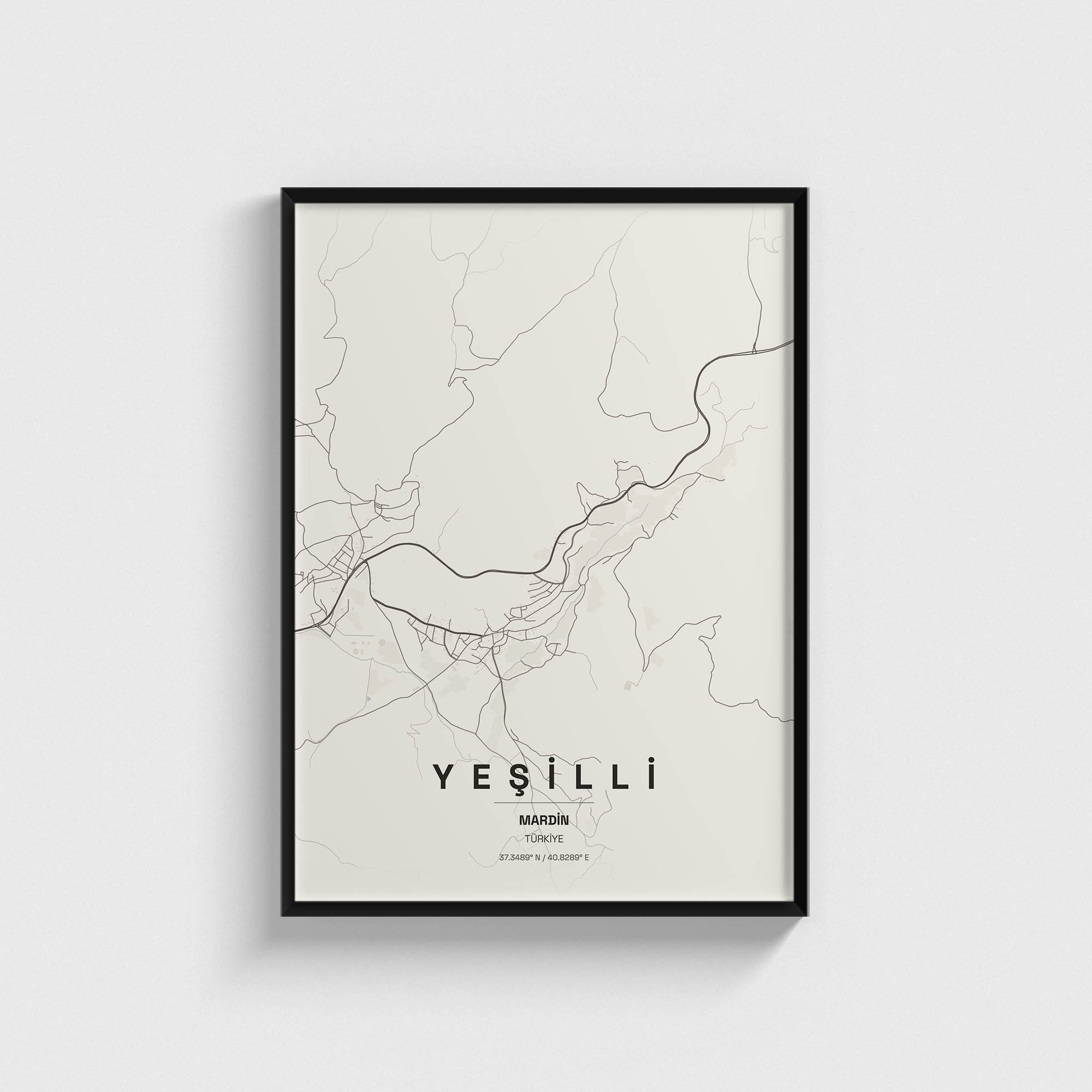 Mardin Yeşilli İlçe Haritası Posteri