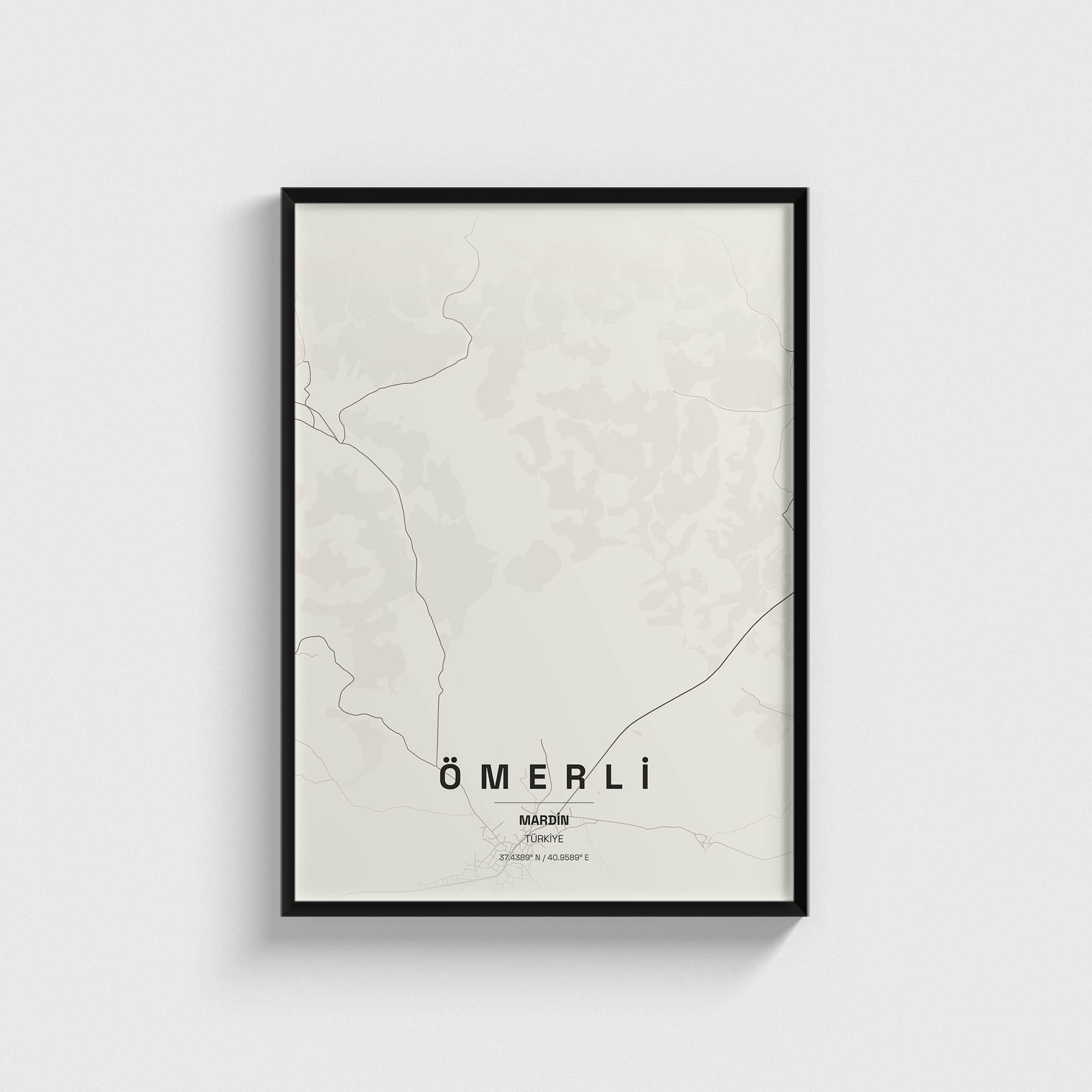 Mardin Ömerli İlçe Haritası Posteri