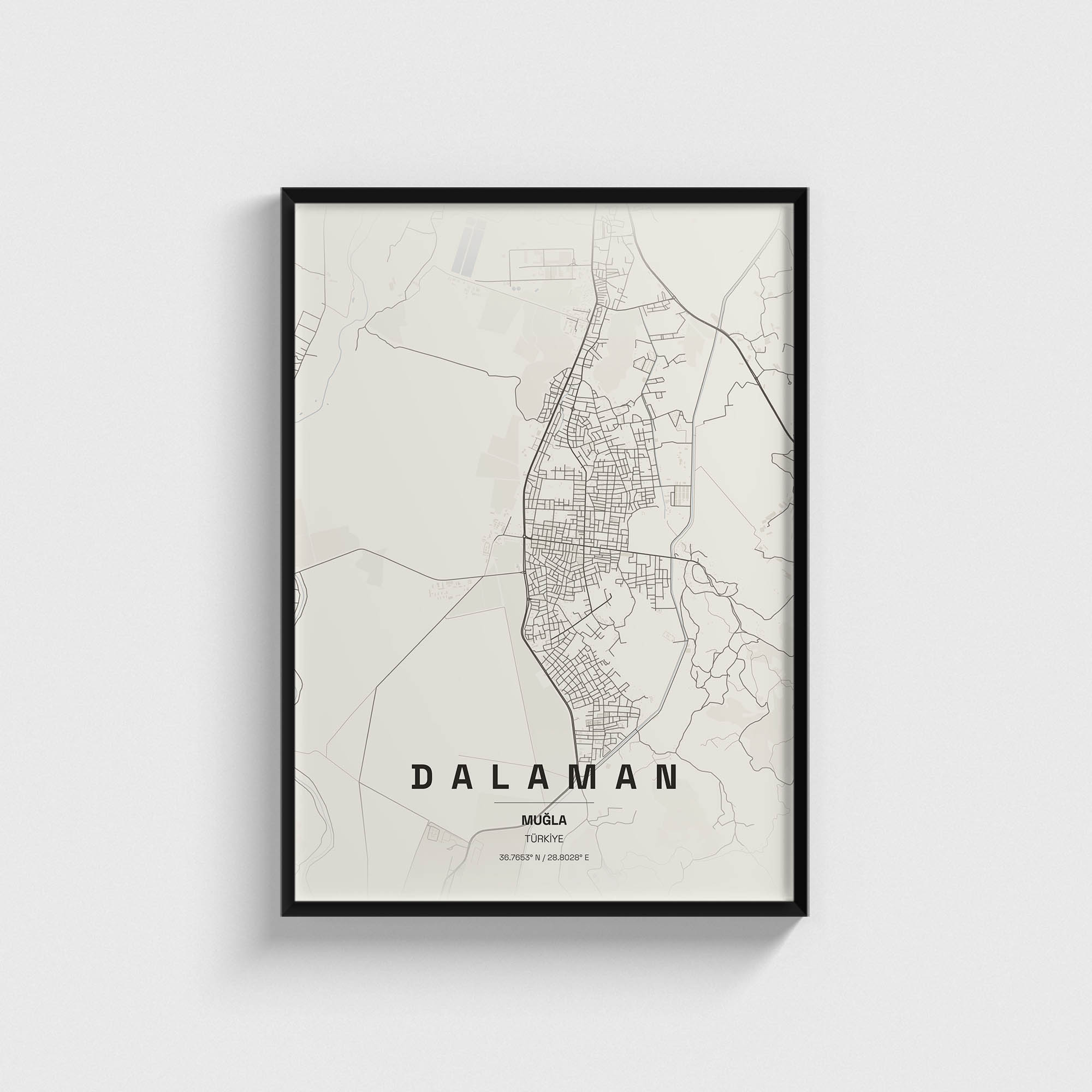 Muğla Dalaman İlçe Haritası Posteri