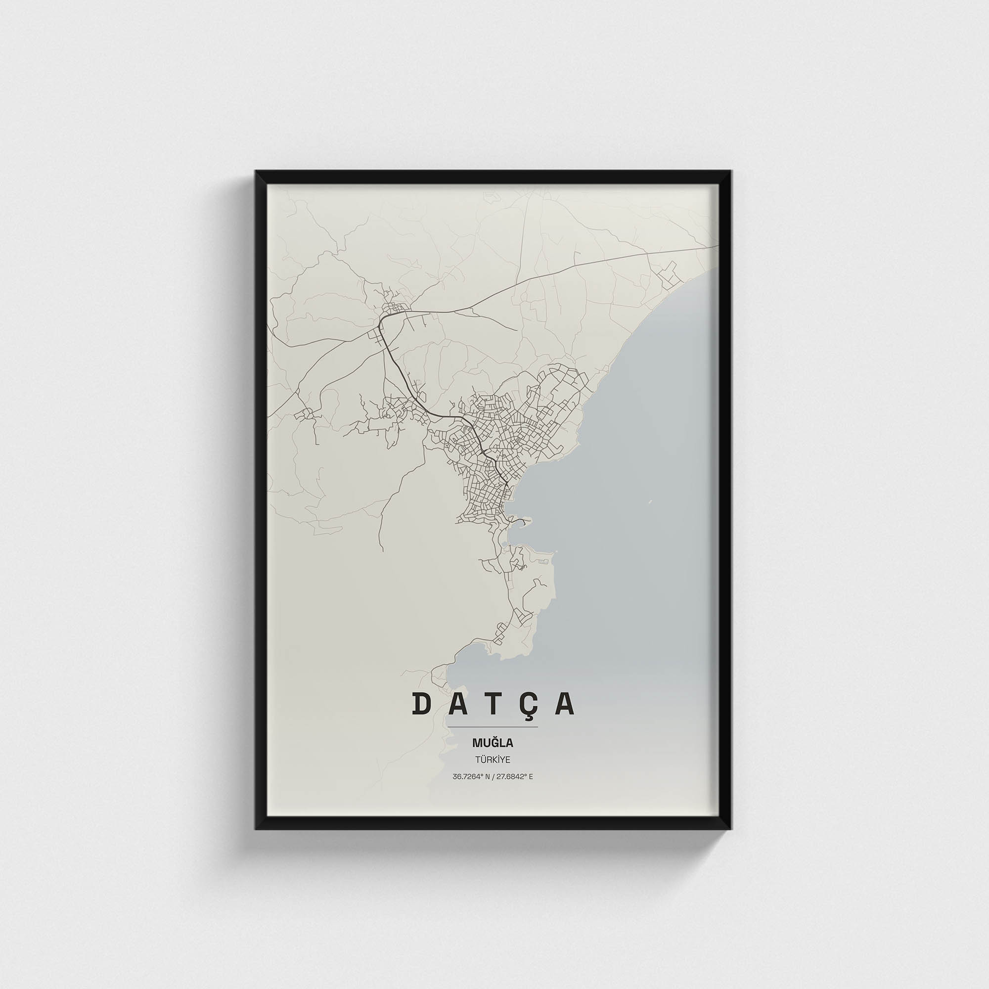 Muğla Datça İlçe Haritası Posteri