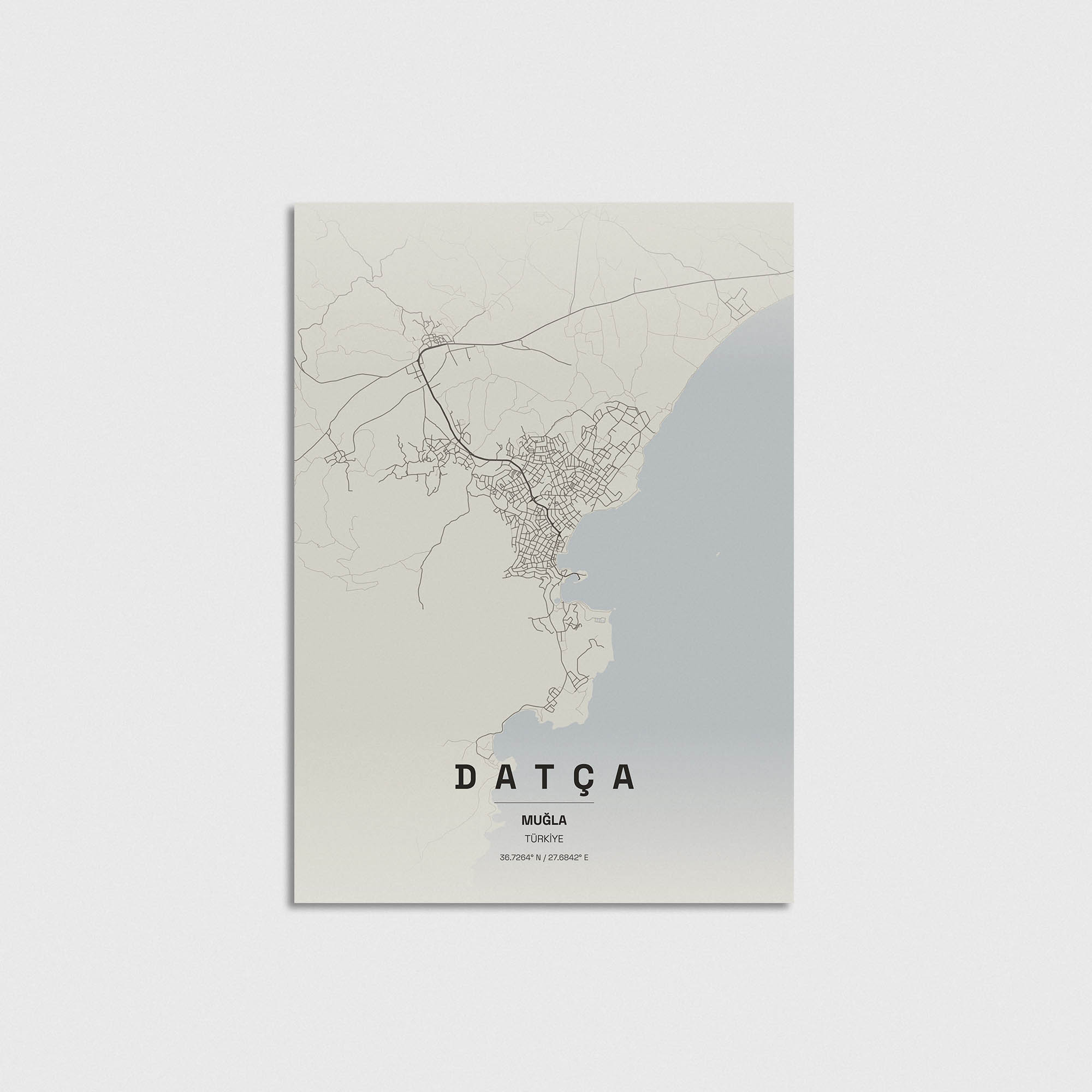 Muğla Datça İlçe Haritası Posteri - Görsel 3