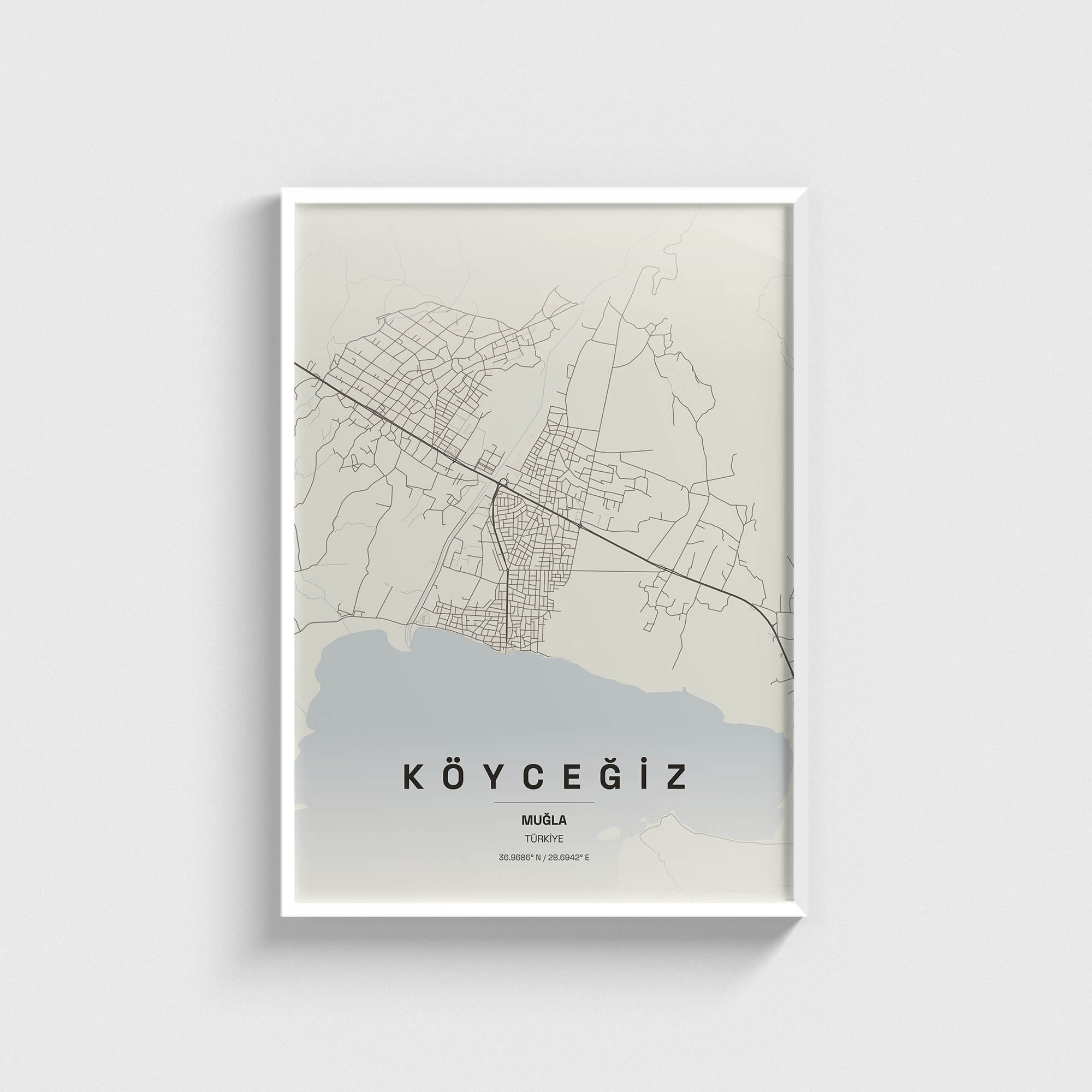 Muğla Köyceğiz İlçe Haritası Posteri - Görsel 2