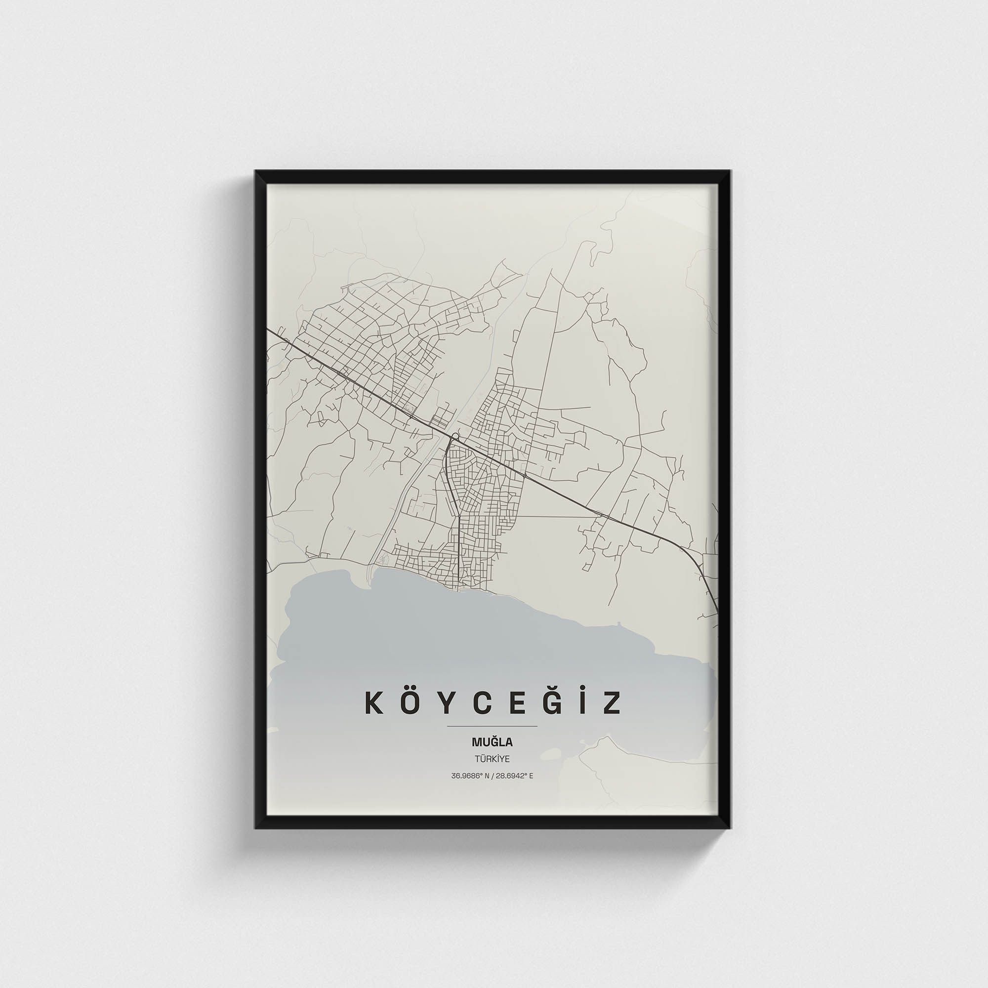 Muğla Köyceğiz İlçe Haritası Posteri