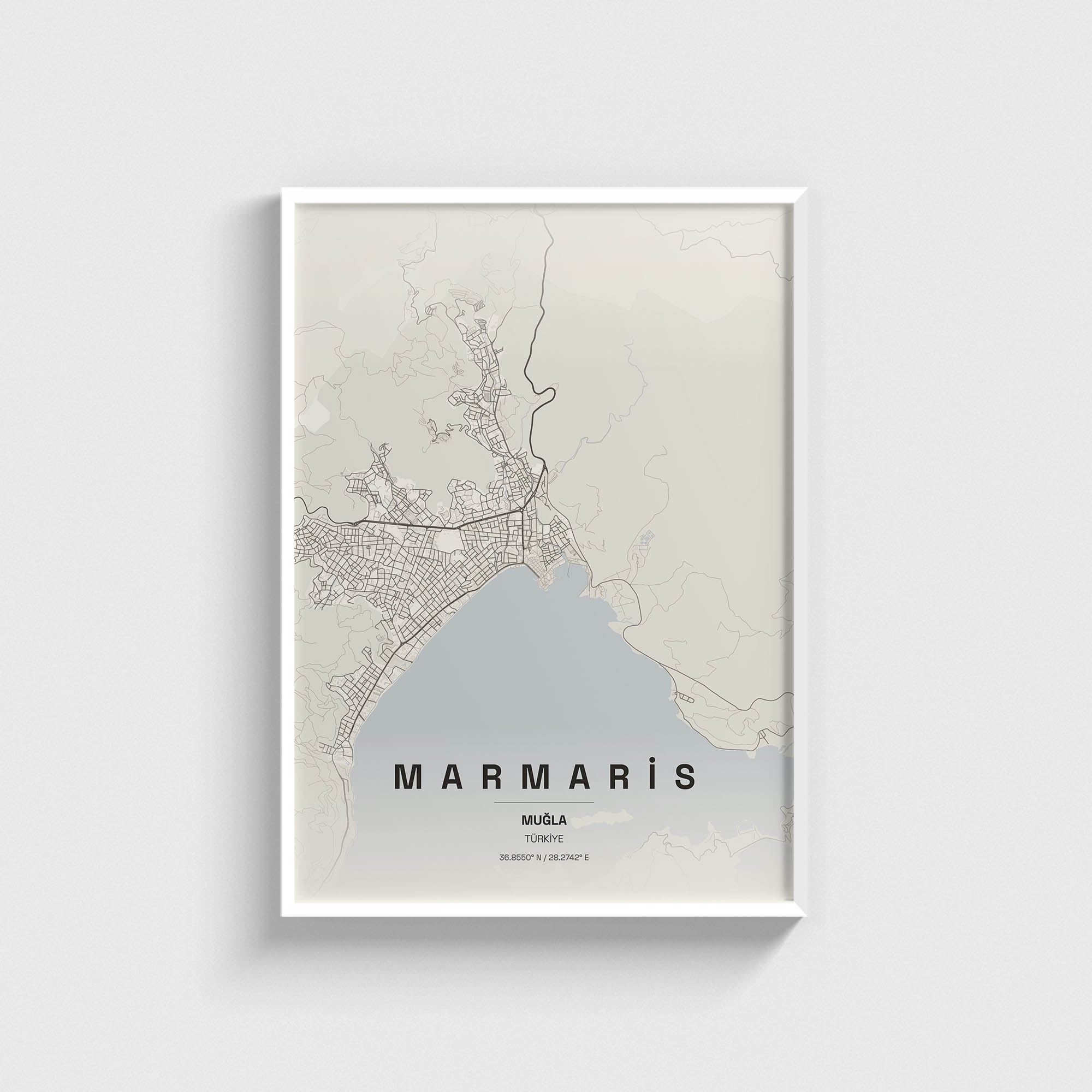 Muğla Marmaris İlçe Haritası Posteri - Görsel 2