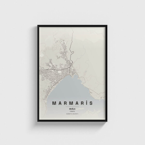 Muğla Marmaris İlçe Haritası Posteri