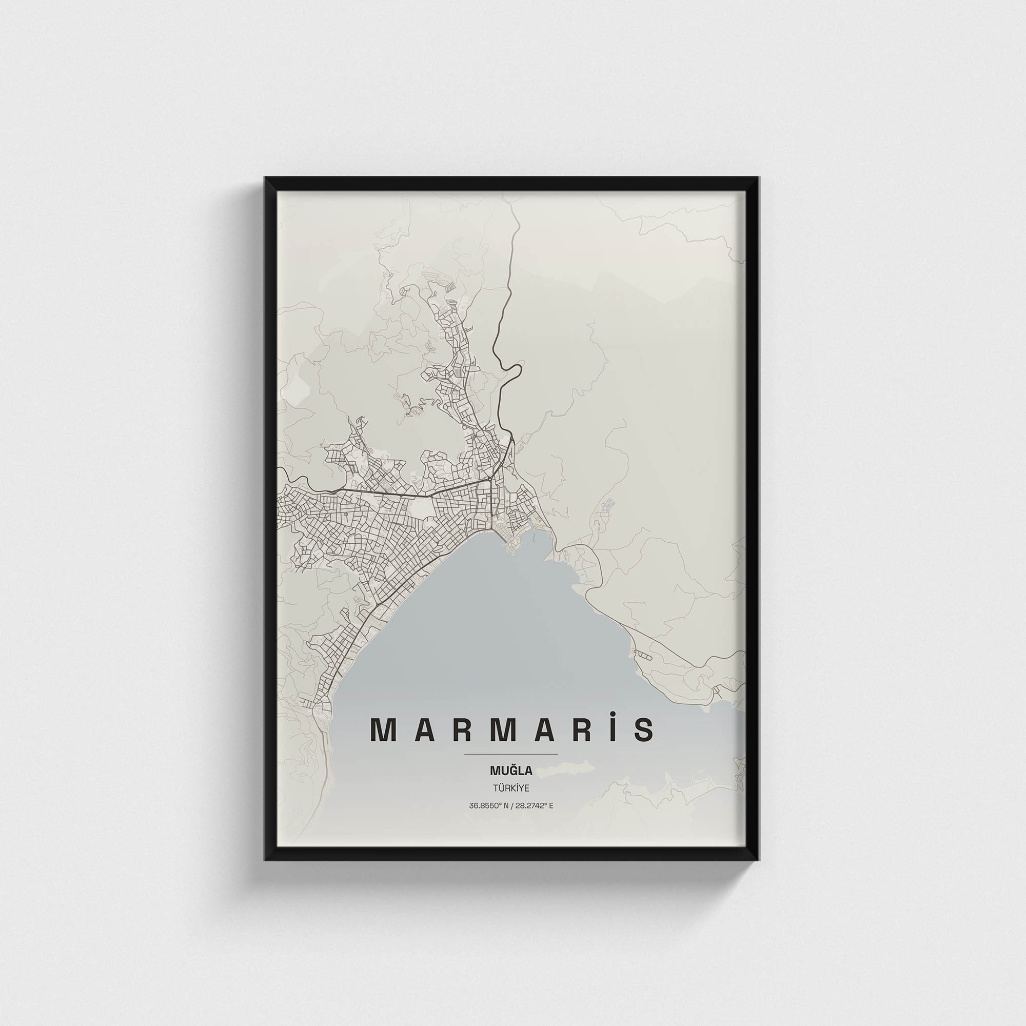 Muğla Marmaris İlçe Haritası Posteri