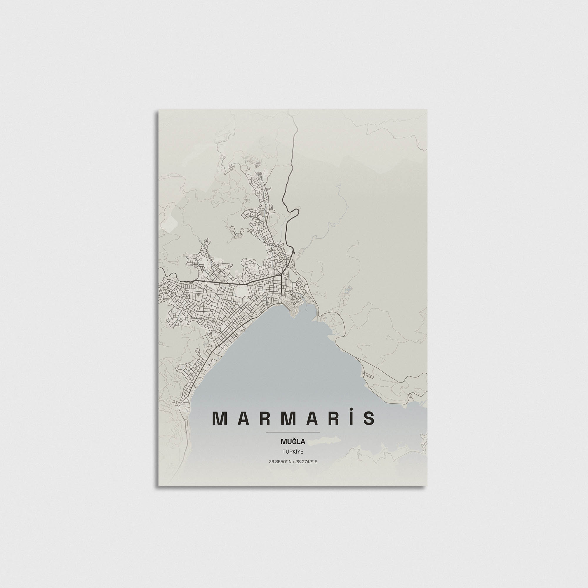 Muğla Marmaris İlçe Haritası Posteri - Görsel 3
