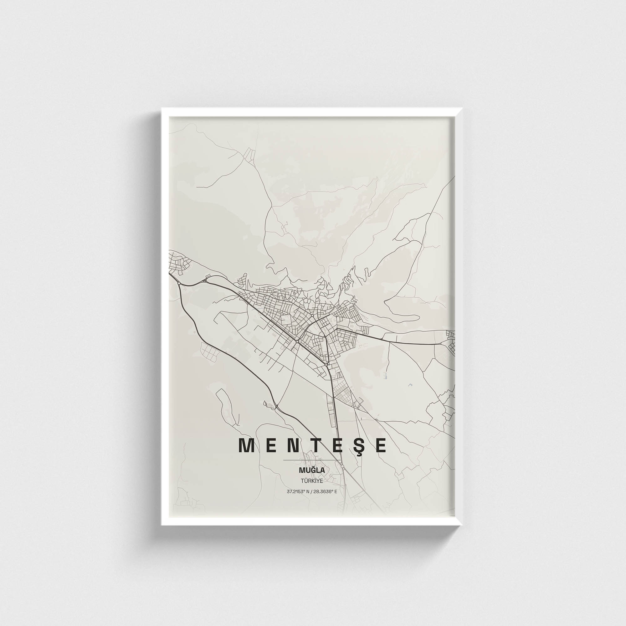 Muğla Menteşe İlçe Haritası Posteri - Görsel 2