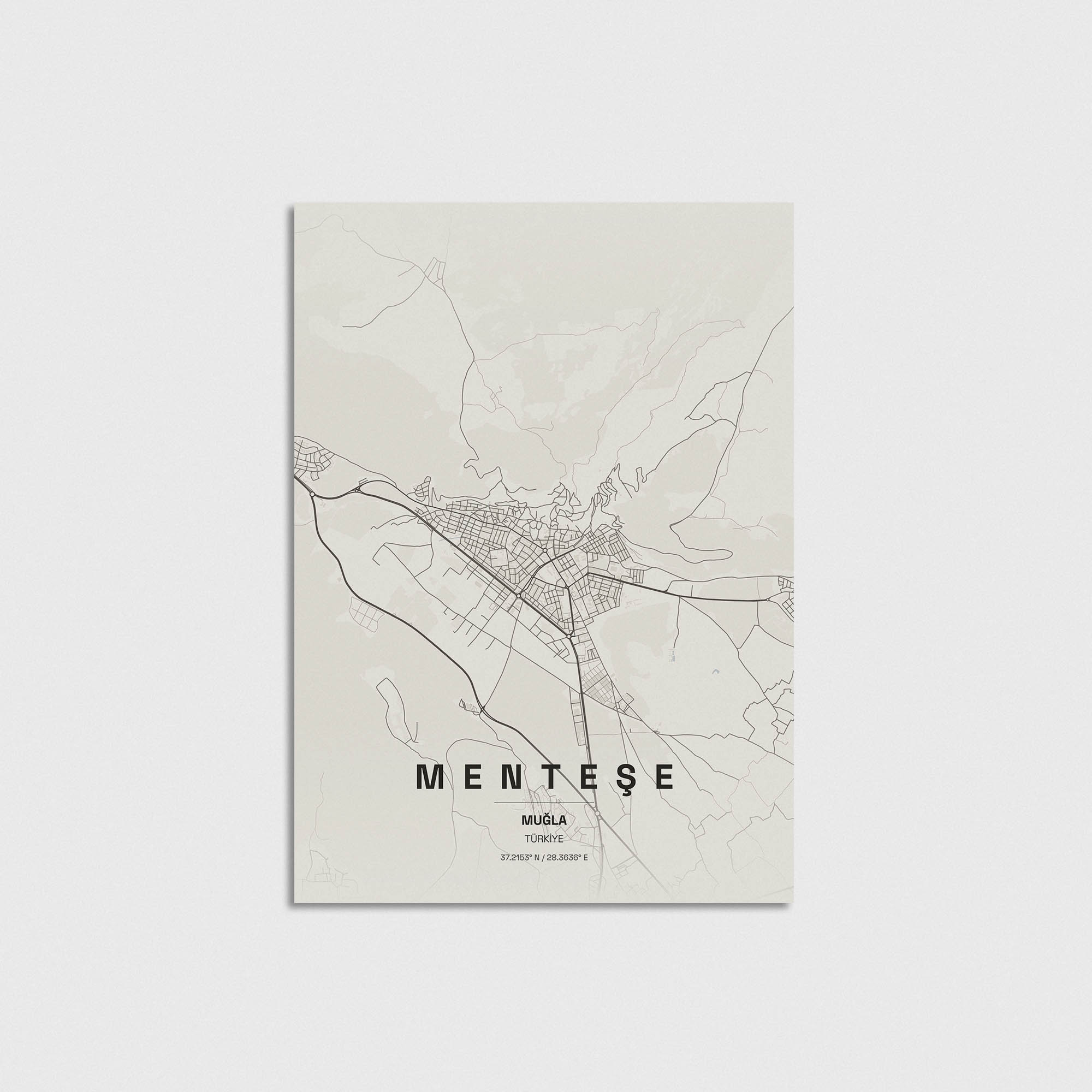 Muğla Menteşe İlçe Haritası Posteri - Görsel 3