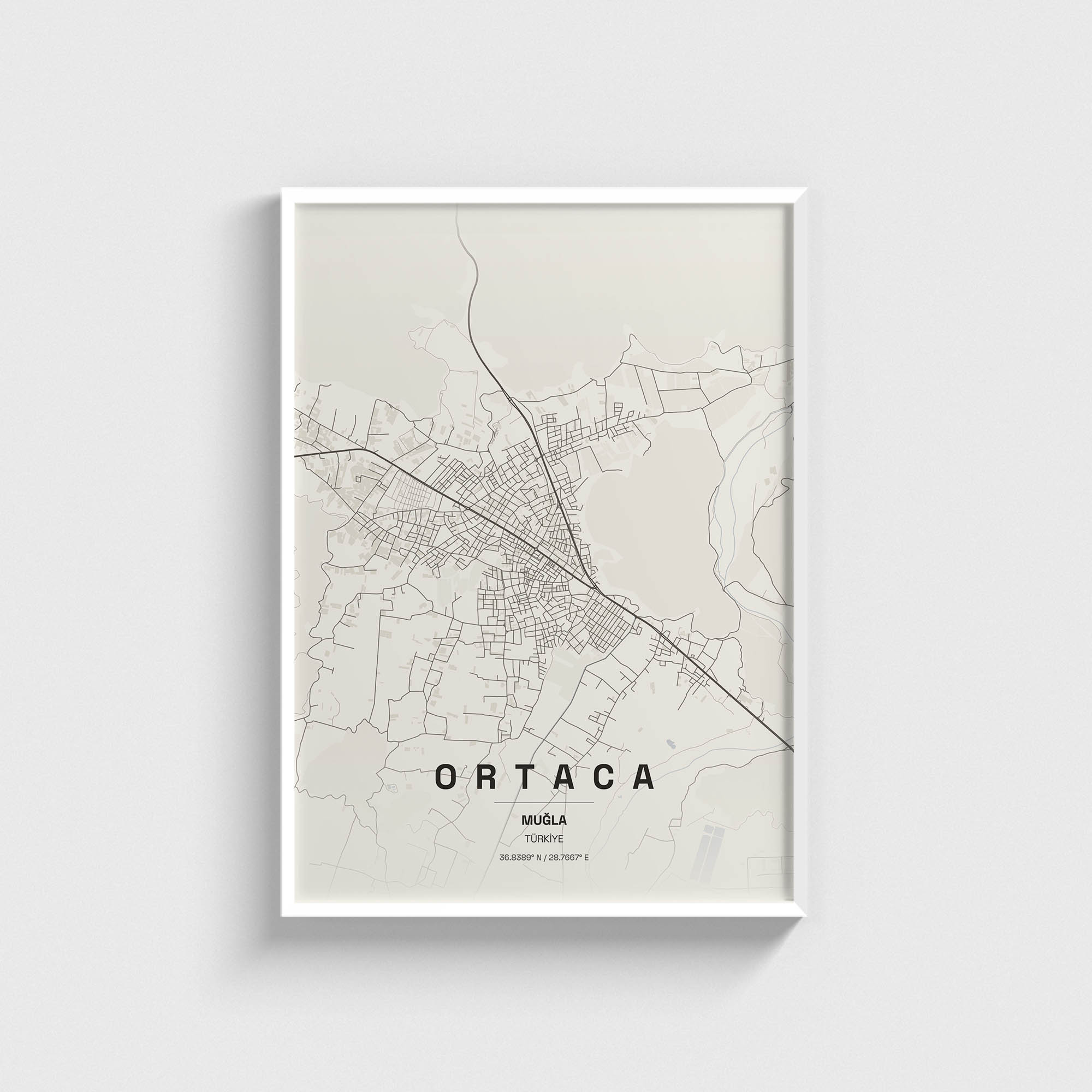Muğla Ortaca İlçe Haritası Posteri - Görsel 2