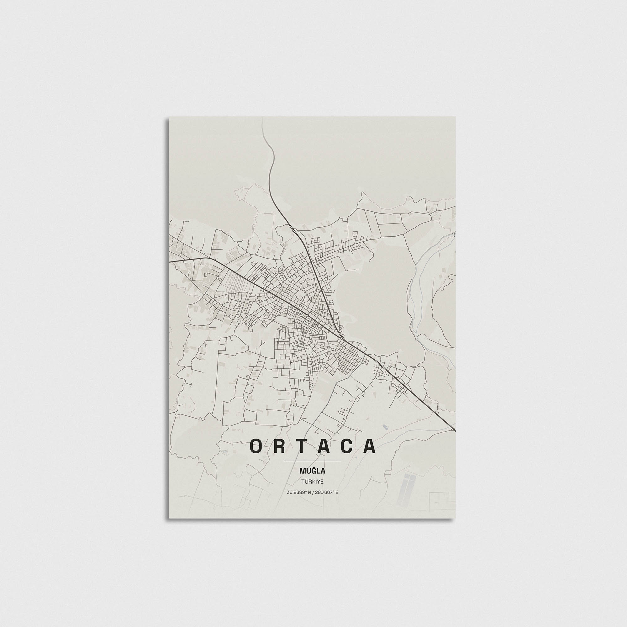 Muğla Ortaca İlçe Haritası Posteri - Görsel 3