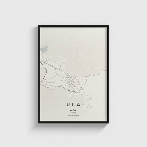 Muğla Ula İlçe Haritası Posteri