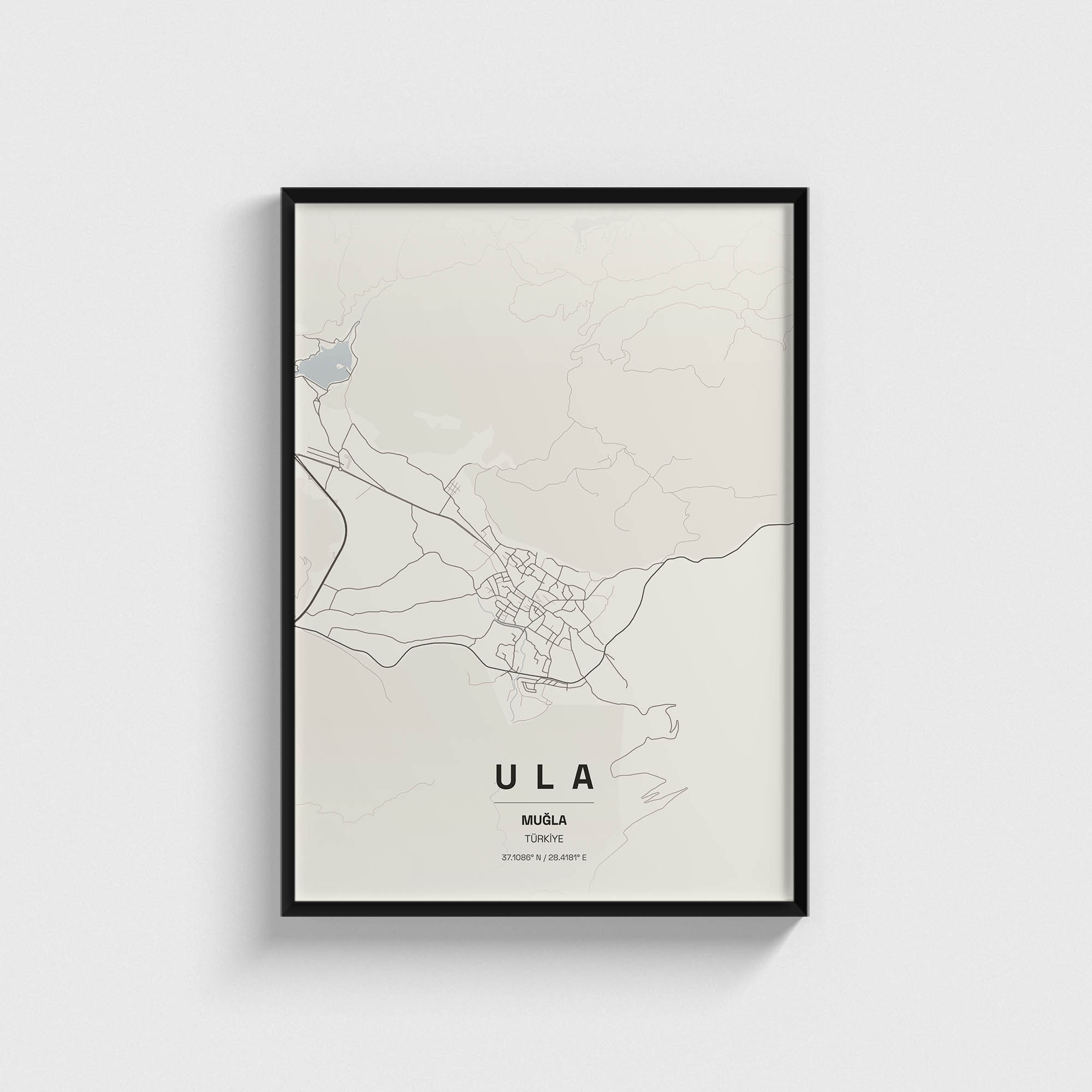 Muğla Ula İlçe Haritası Posteri